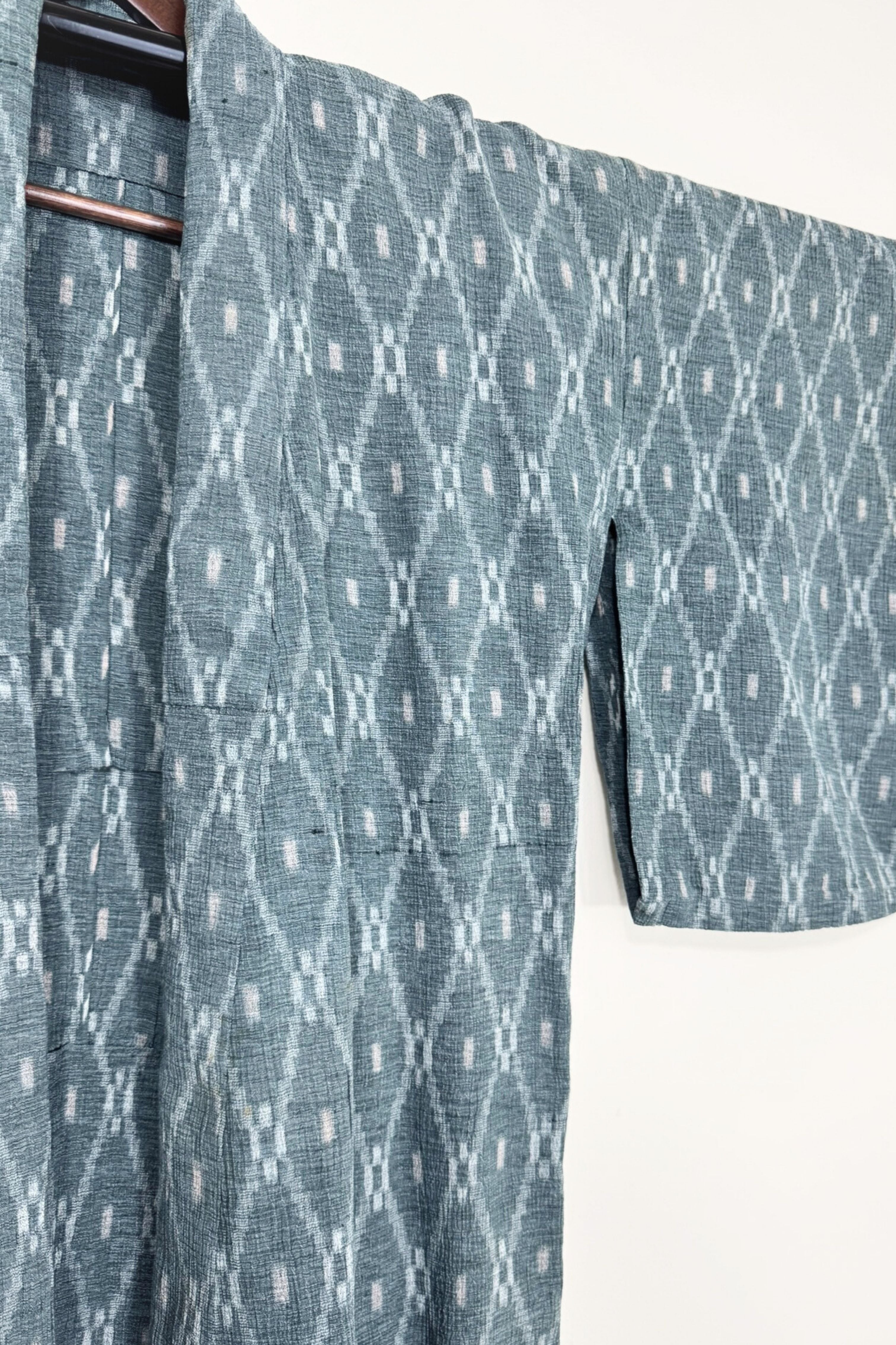 Kimono long épais à motifs vert