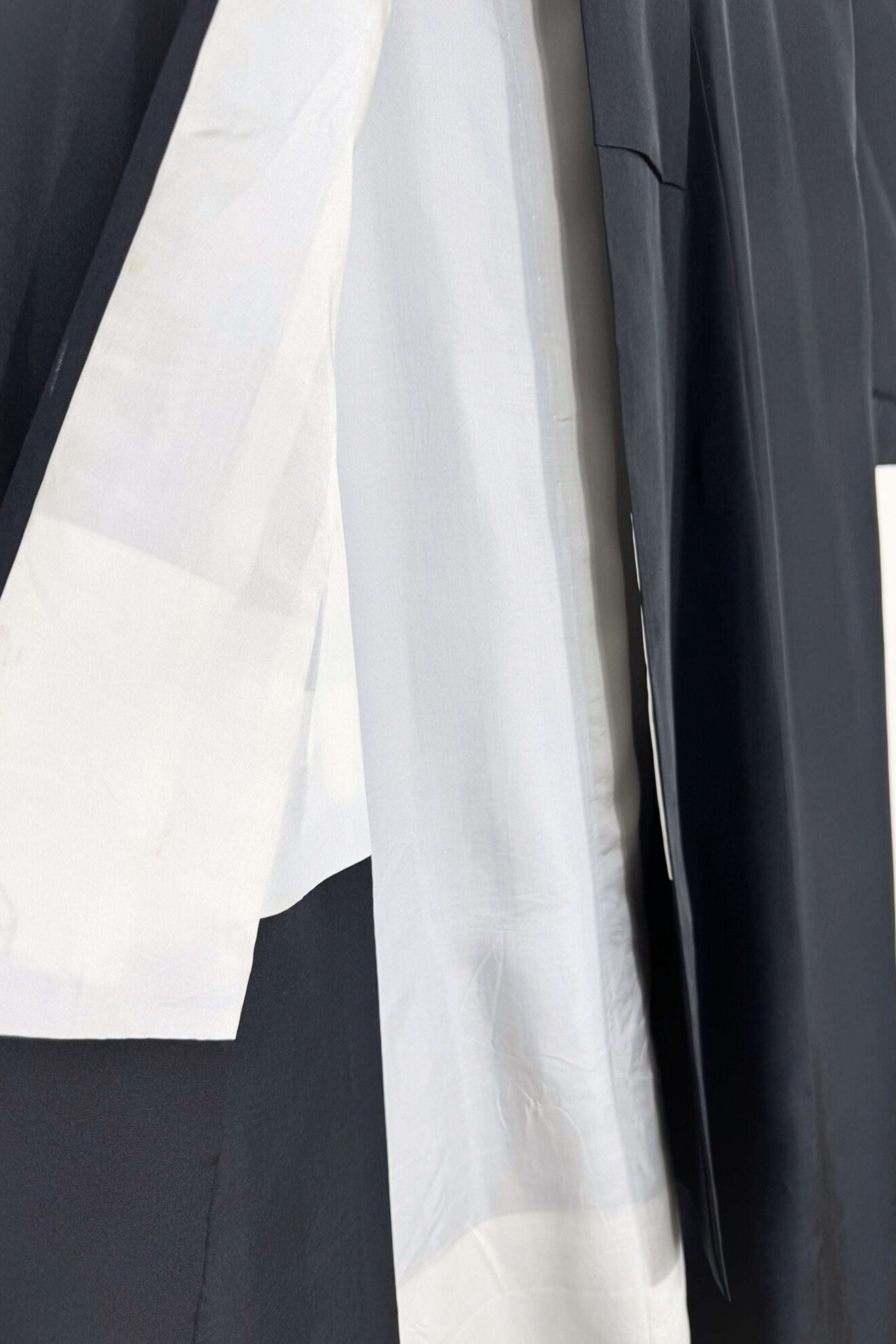 Kimono long classique en soie noir