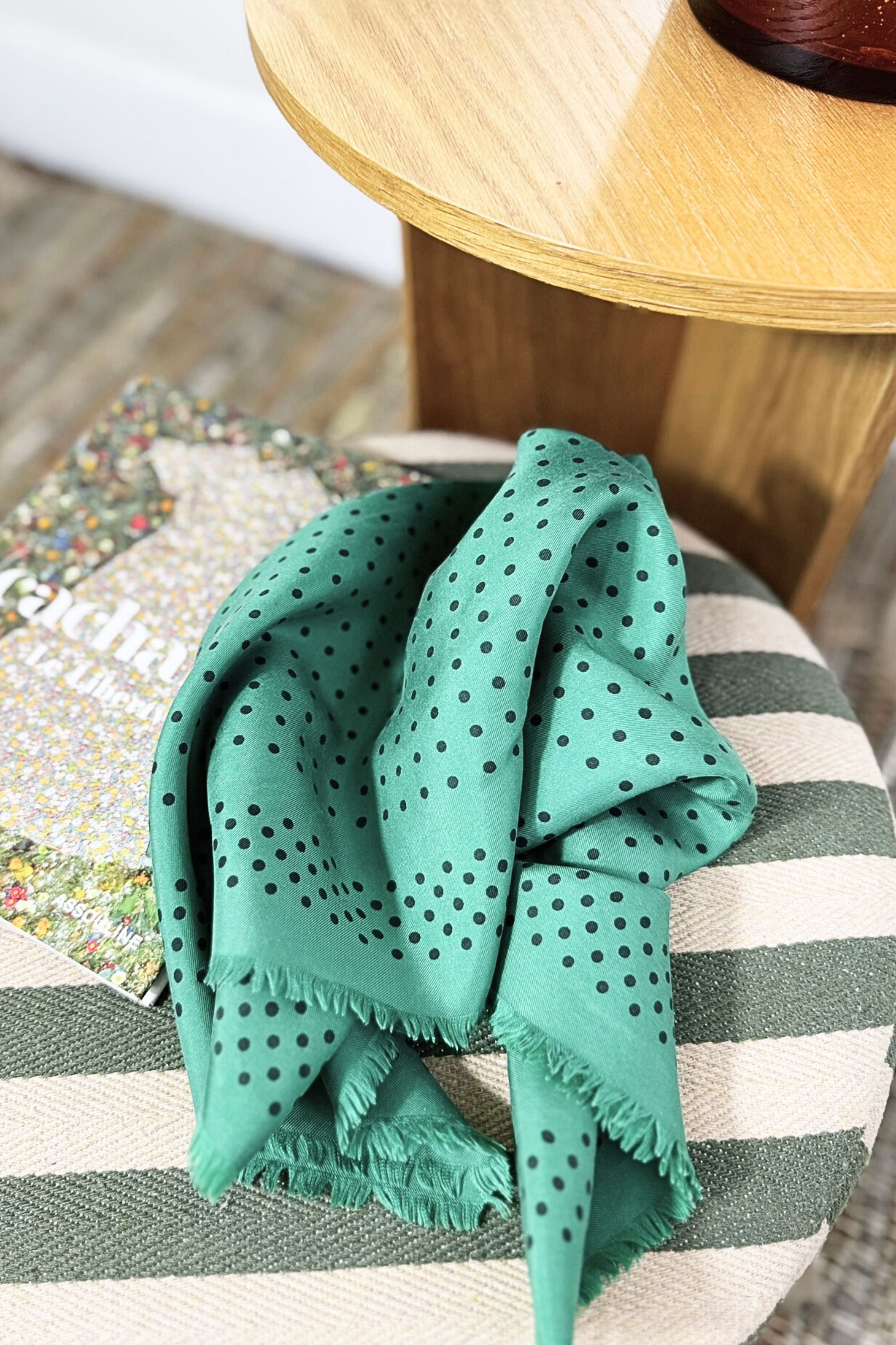 White floral print silk scarf