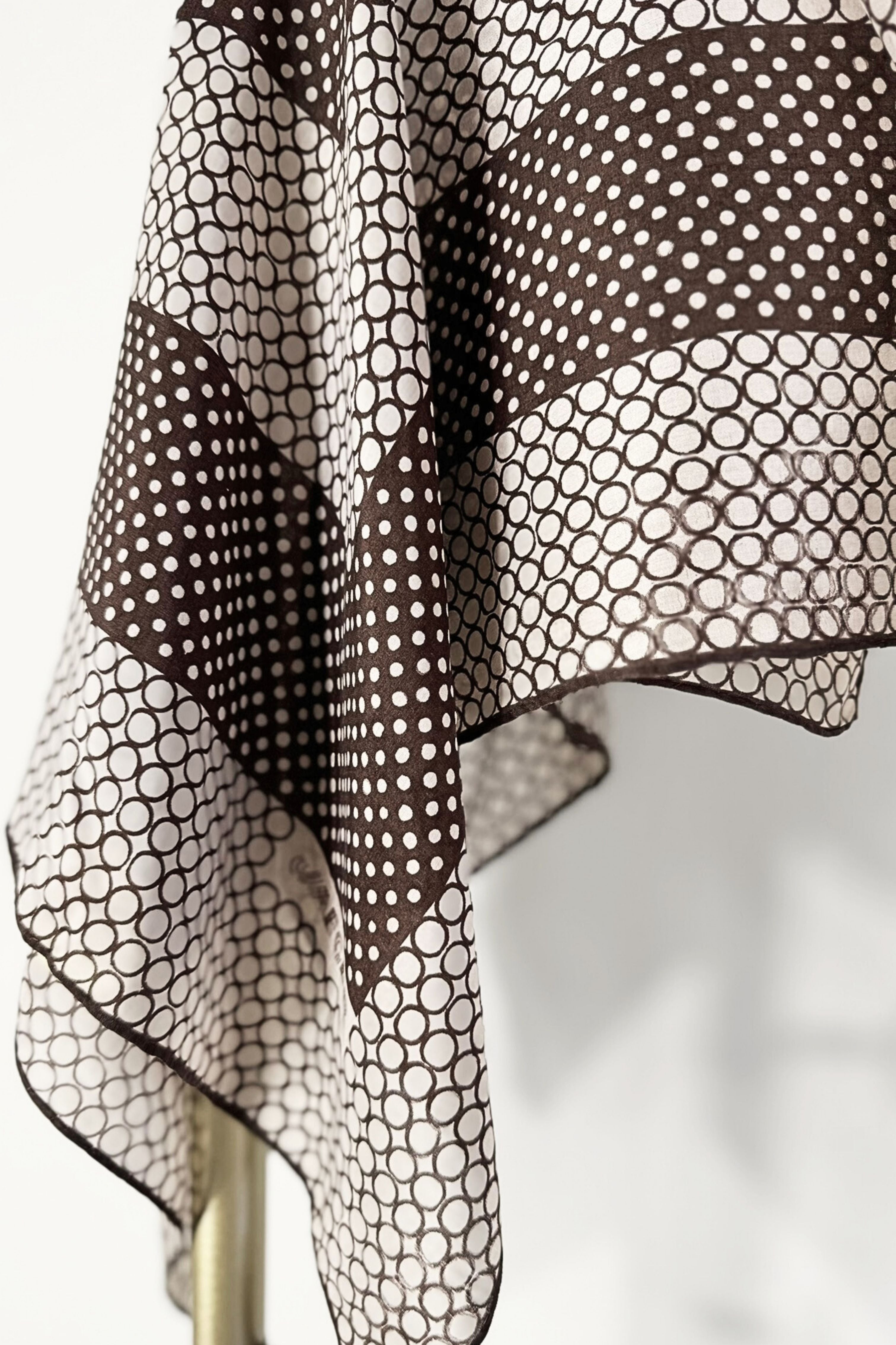 White floral print silk scarf