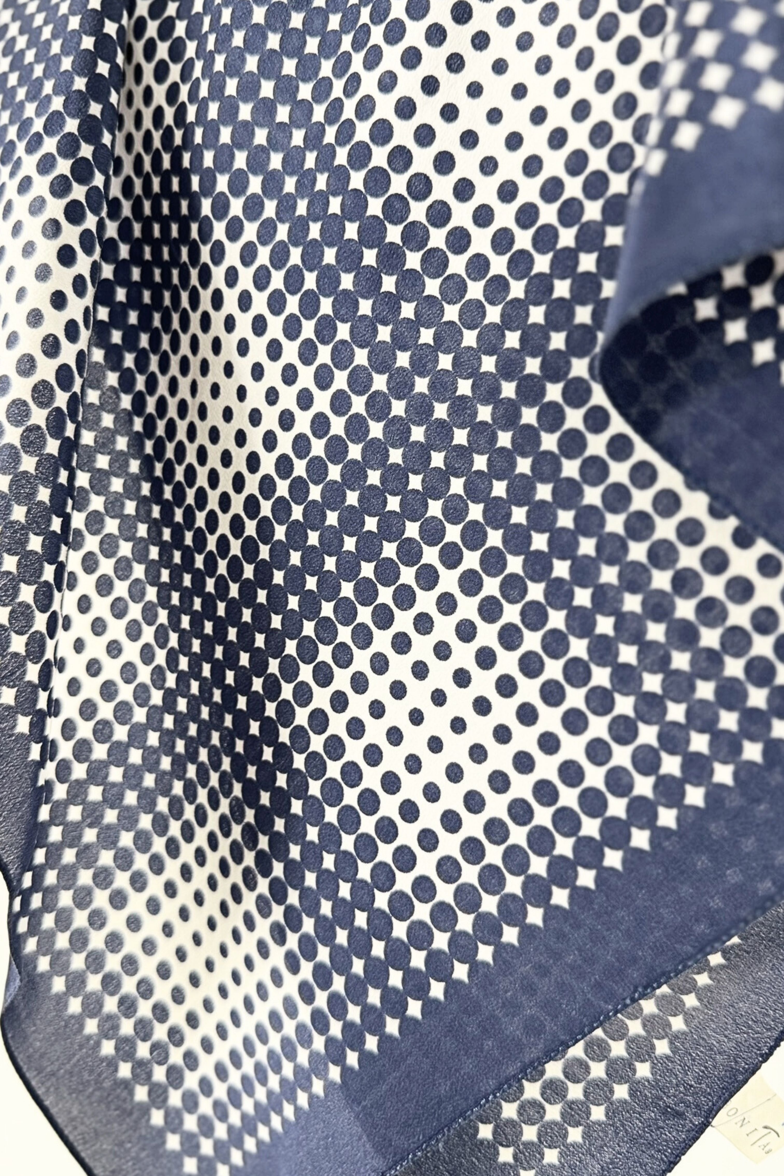 White floral print silk scarf