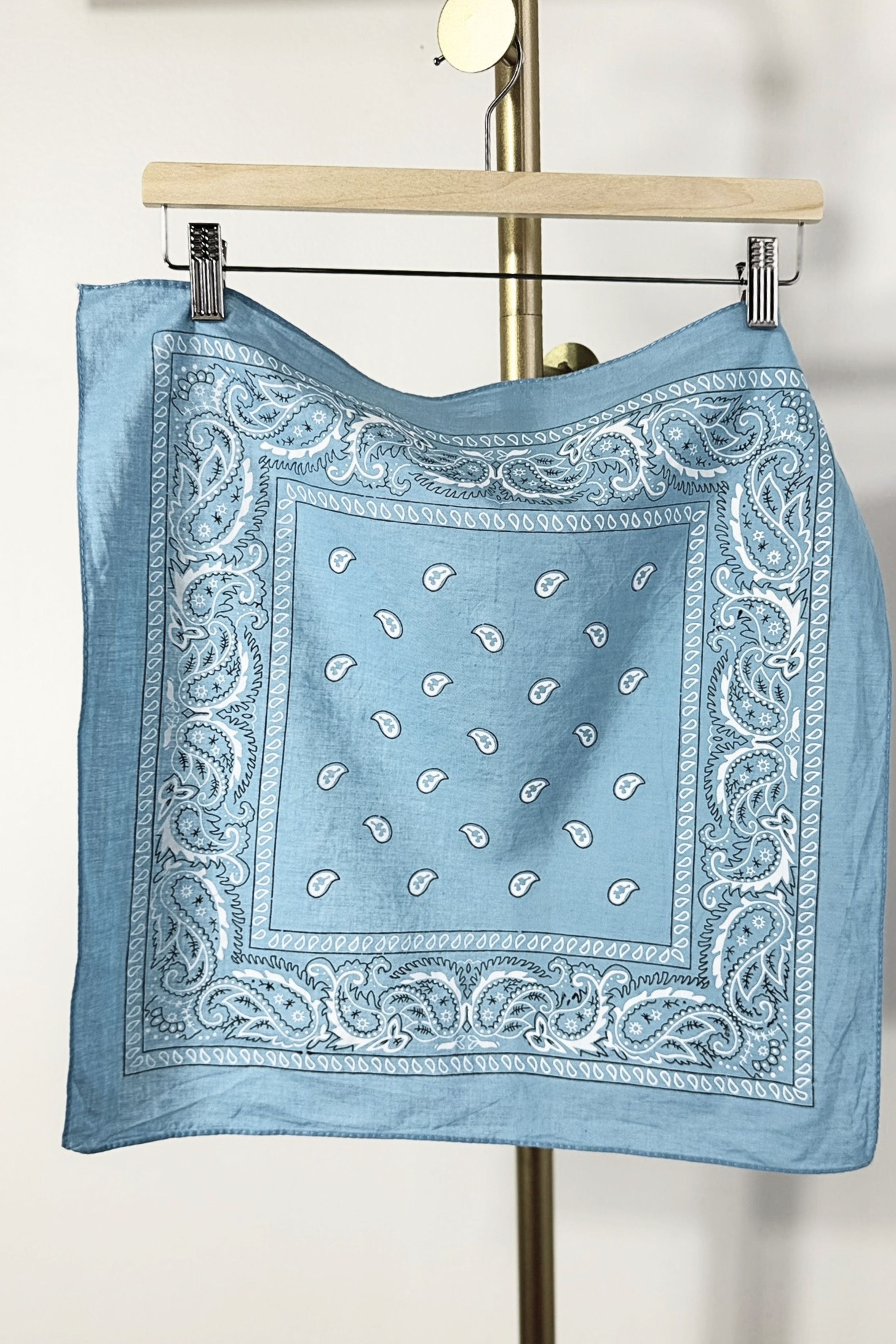 Bandana coton bleu ciel