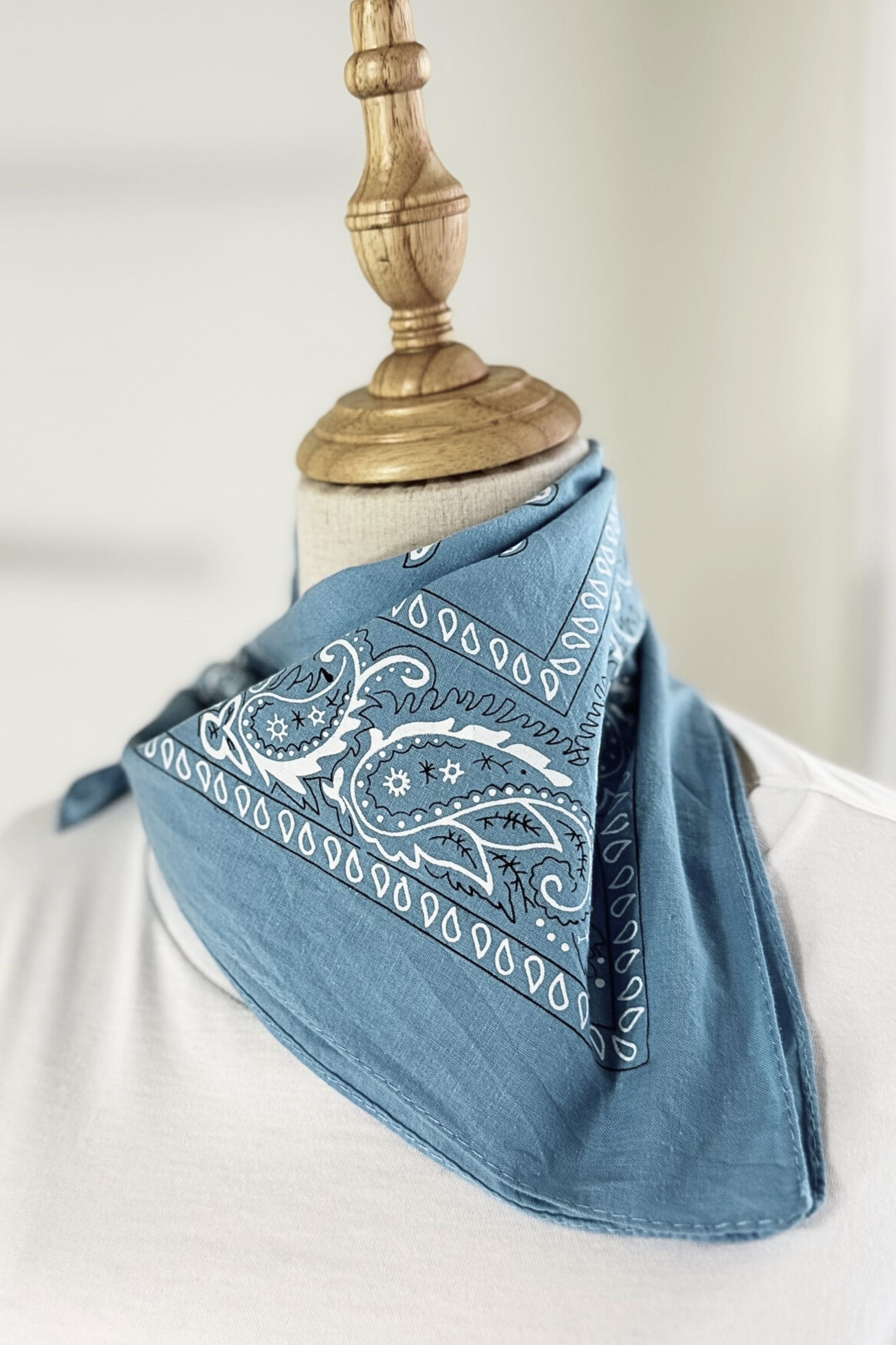 Bandana coton bleu ciel