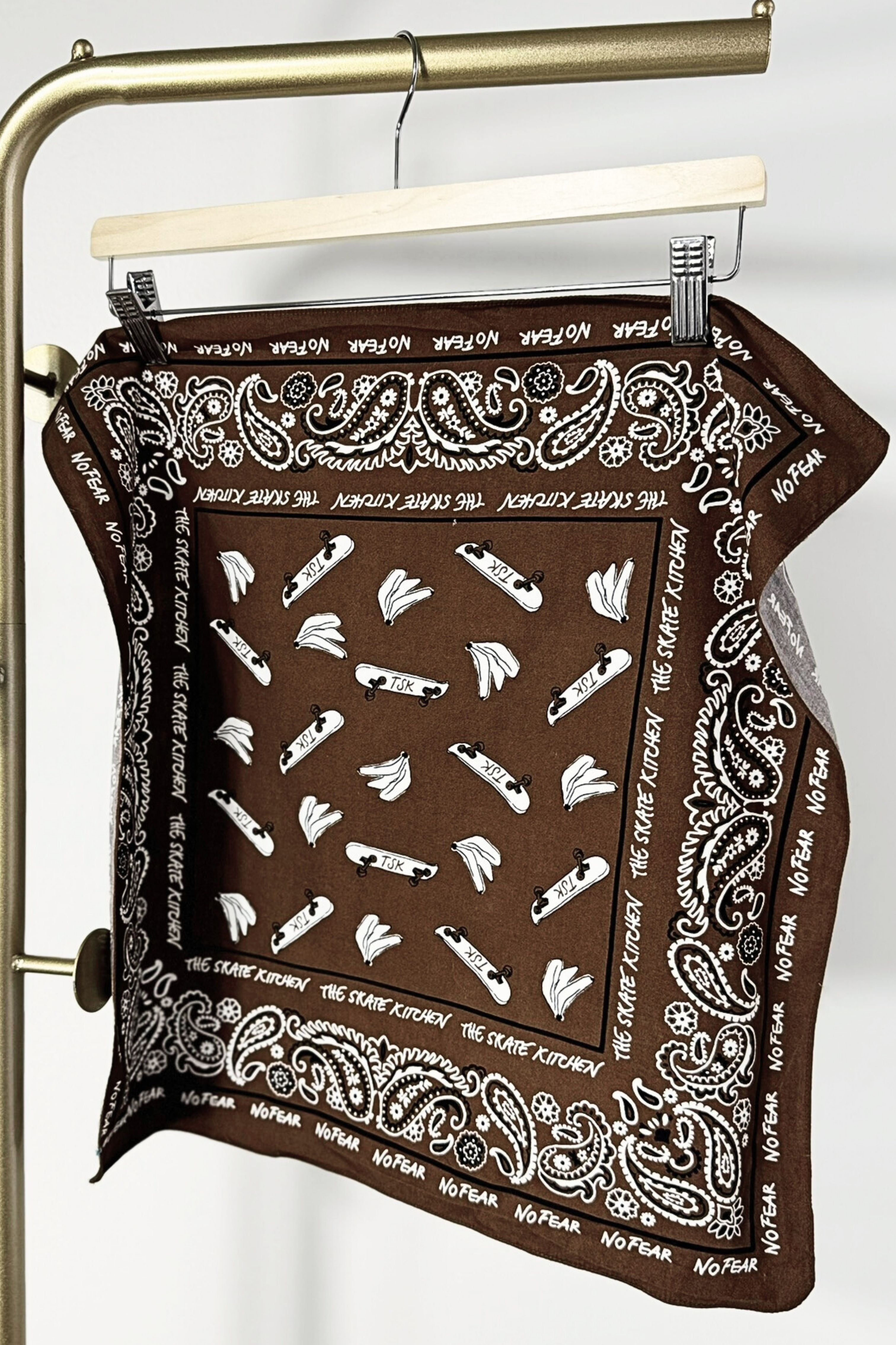 Bandana coton marron skateboard