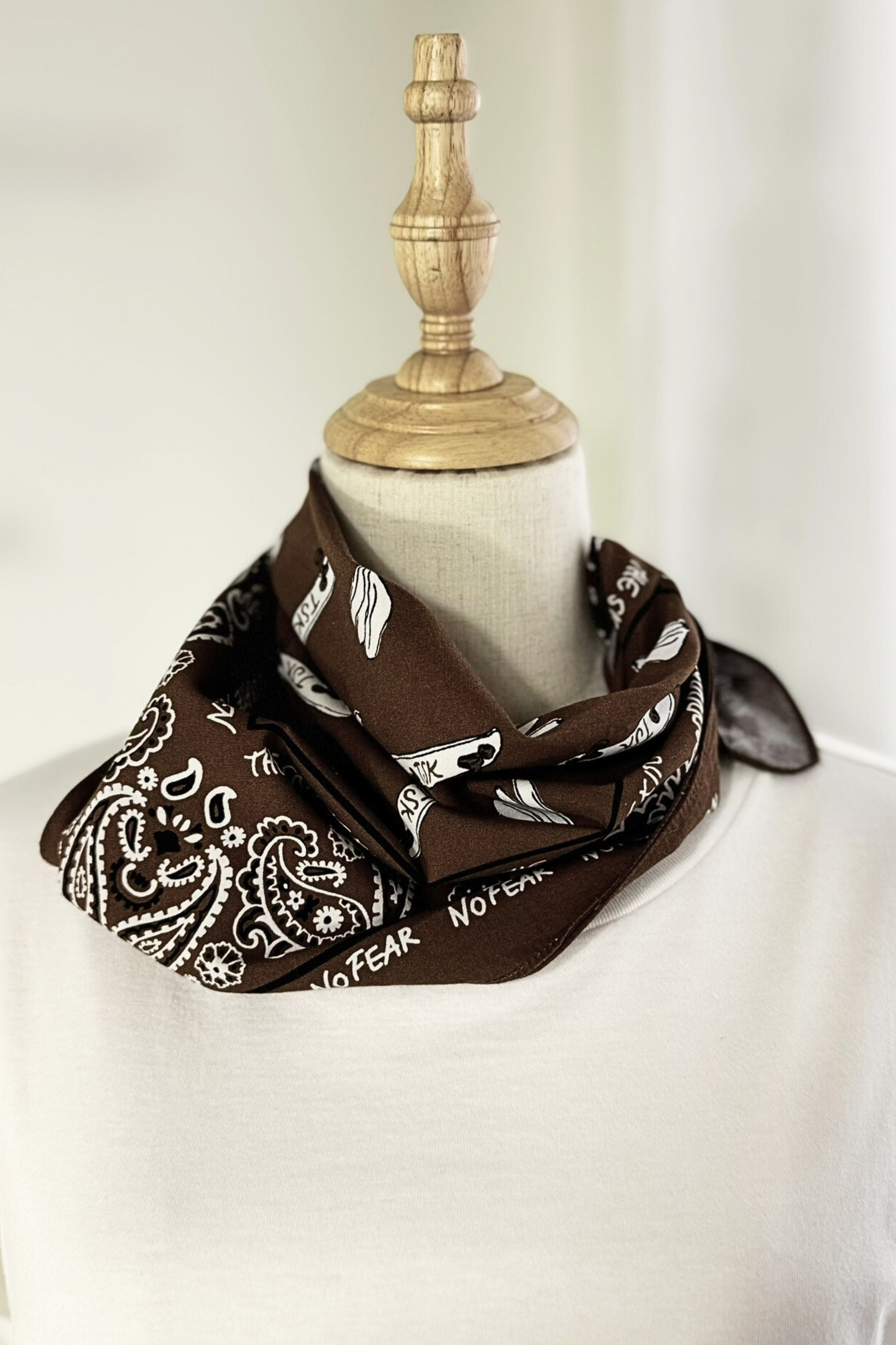 Bandana coton marron skateboard