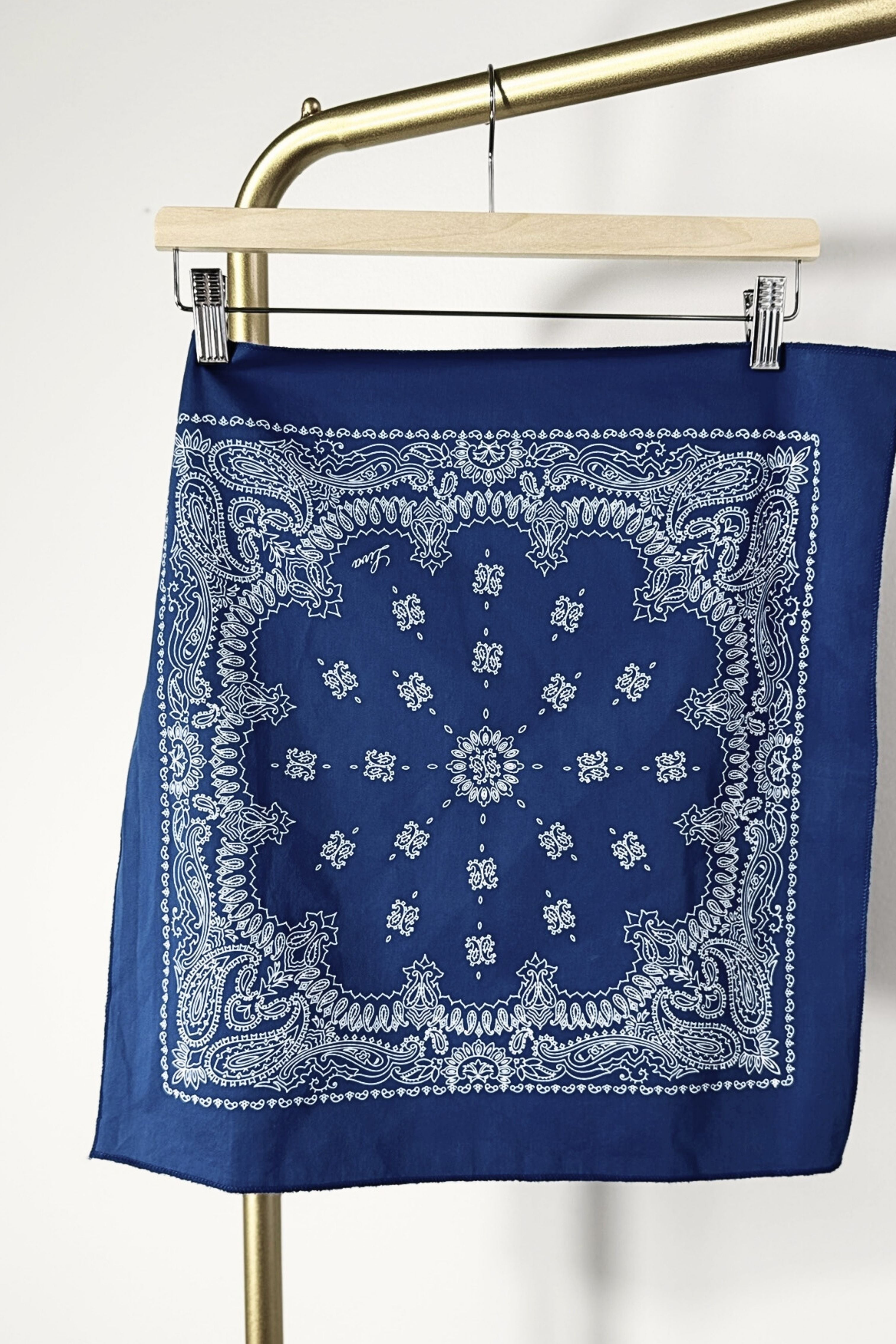 Bandana coton bleu et blanc