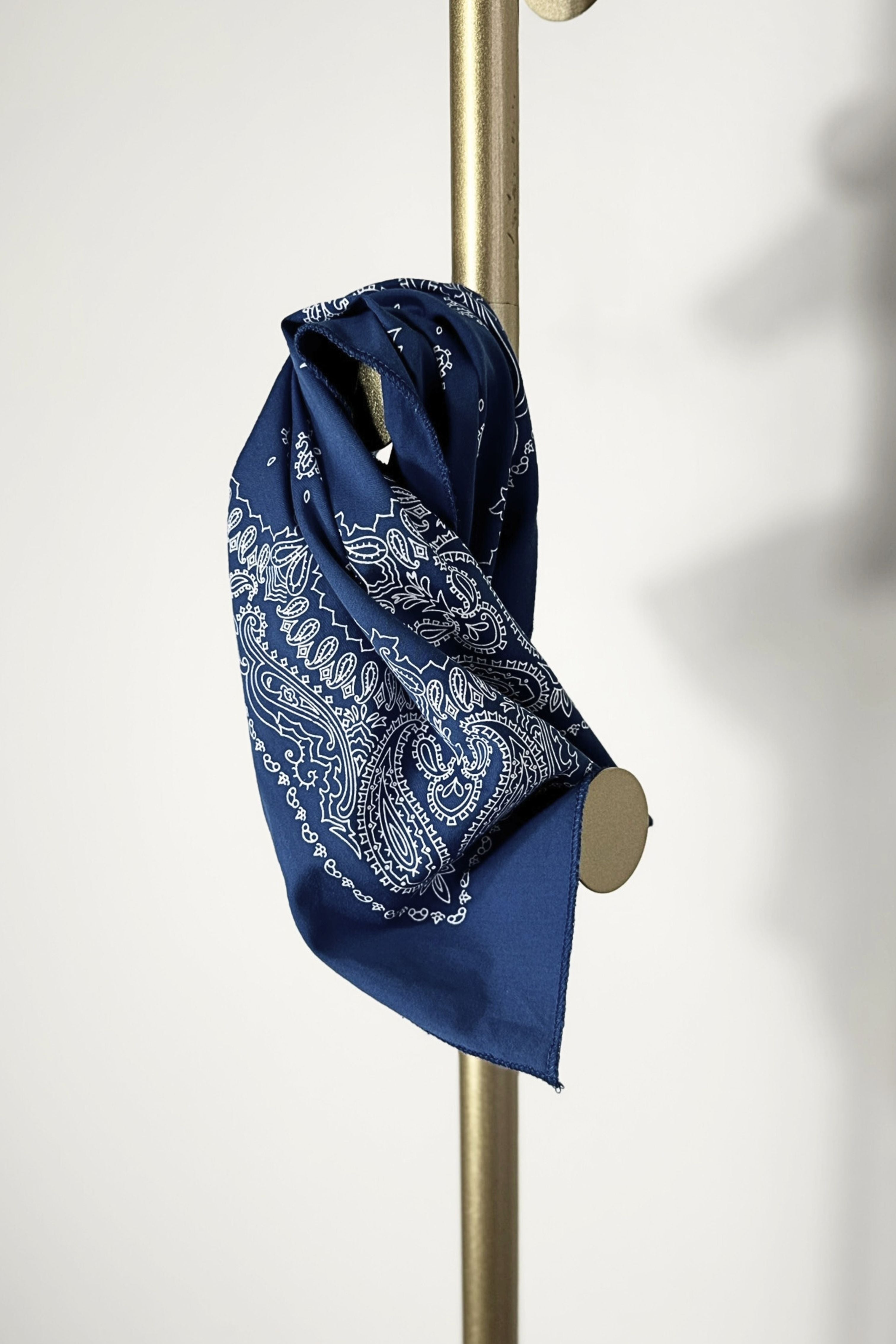 Bandana coton bleu et blanc