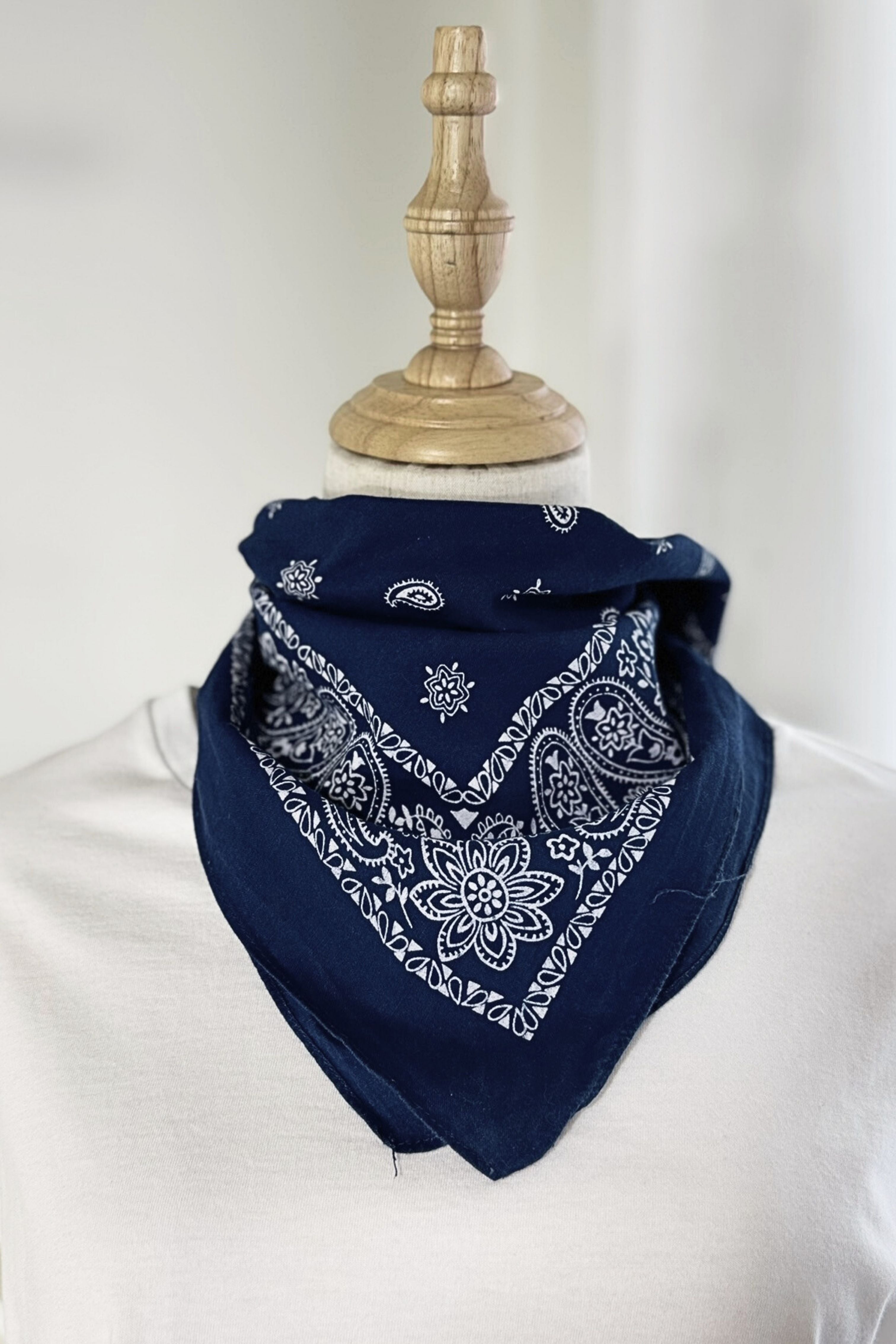 Bandana coton bleu marine