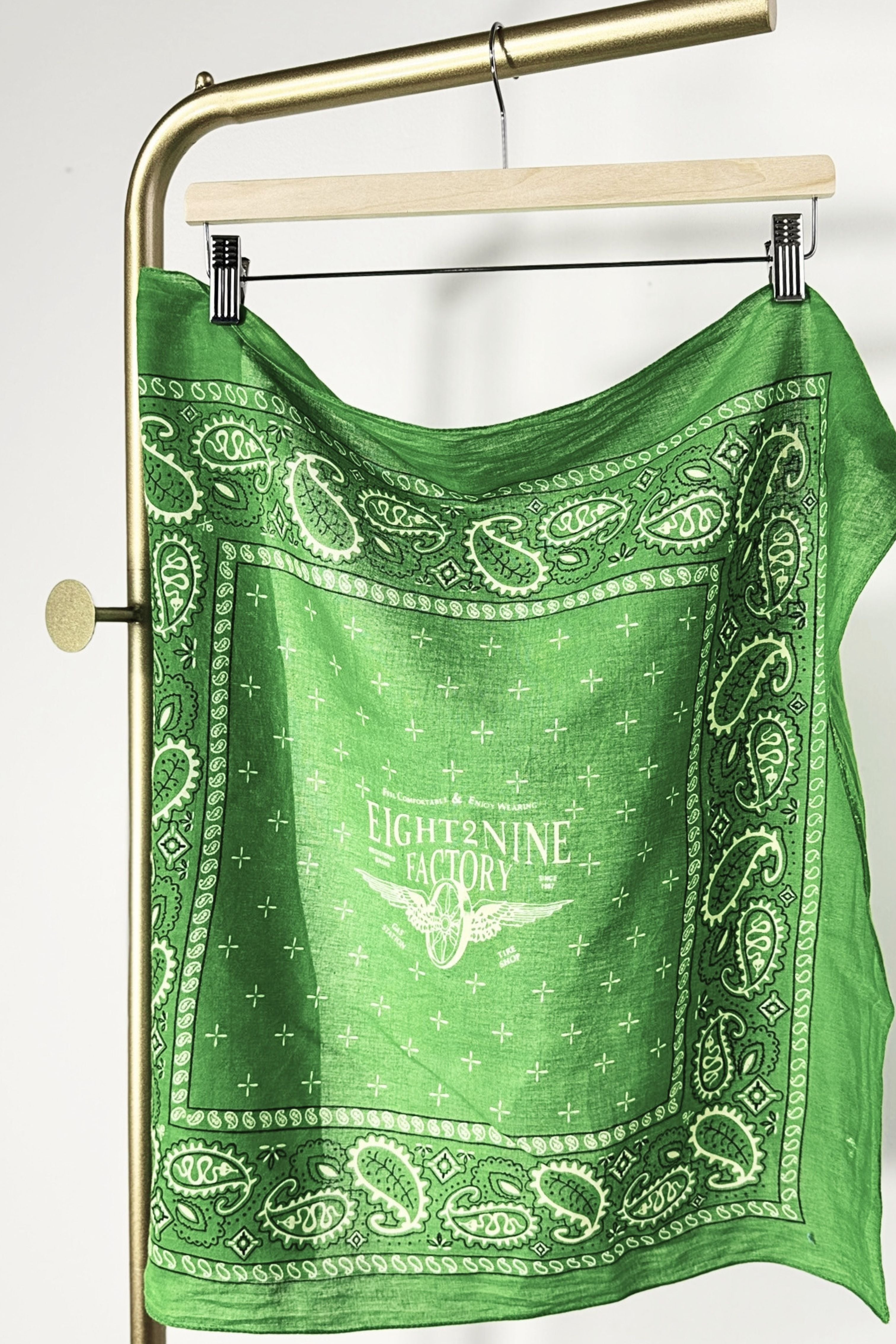 Bandana coton vert gazon