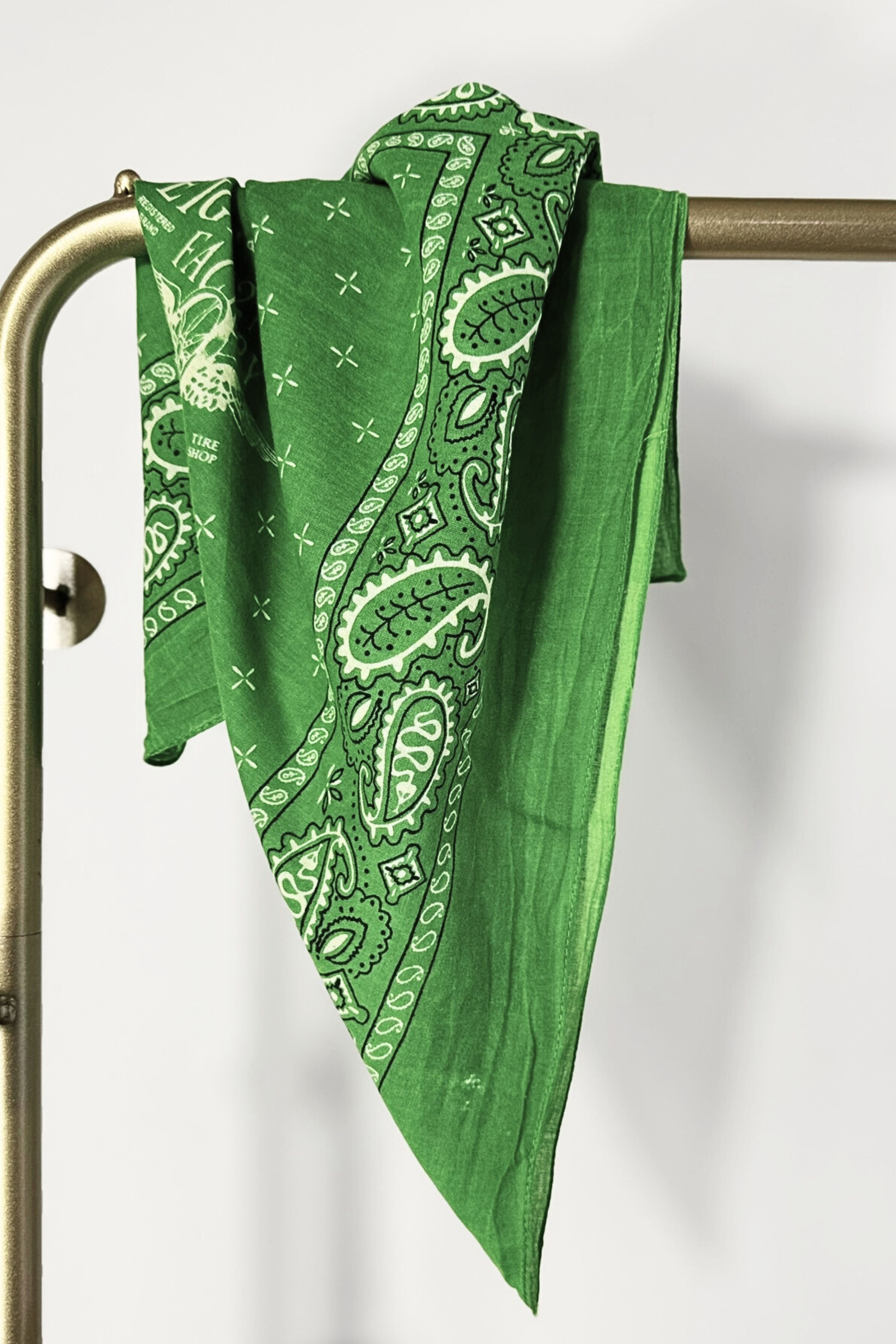 Bandana coton vert gazon