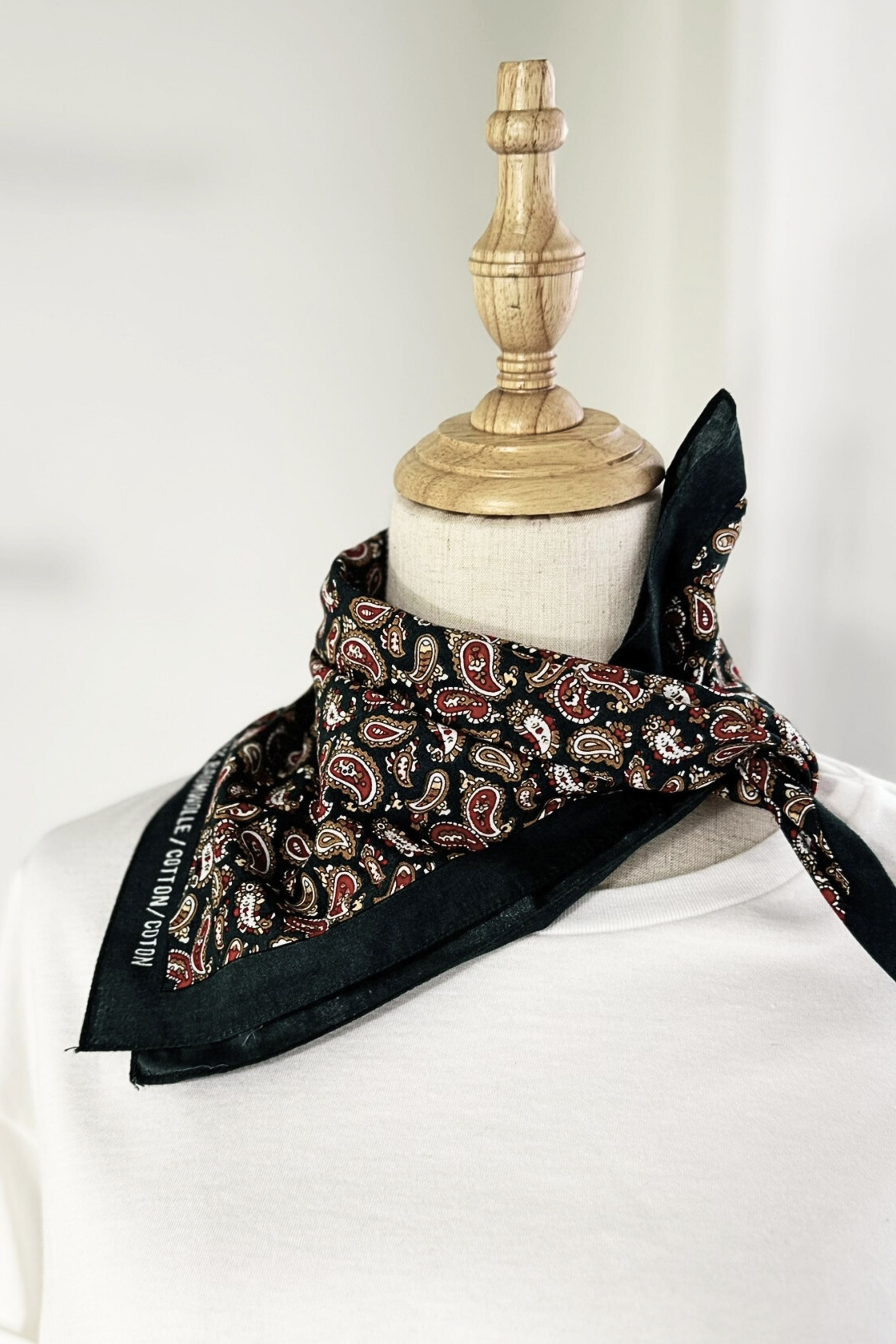 Bandana coton vert et rouge