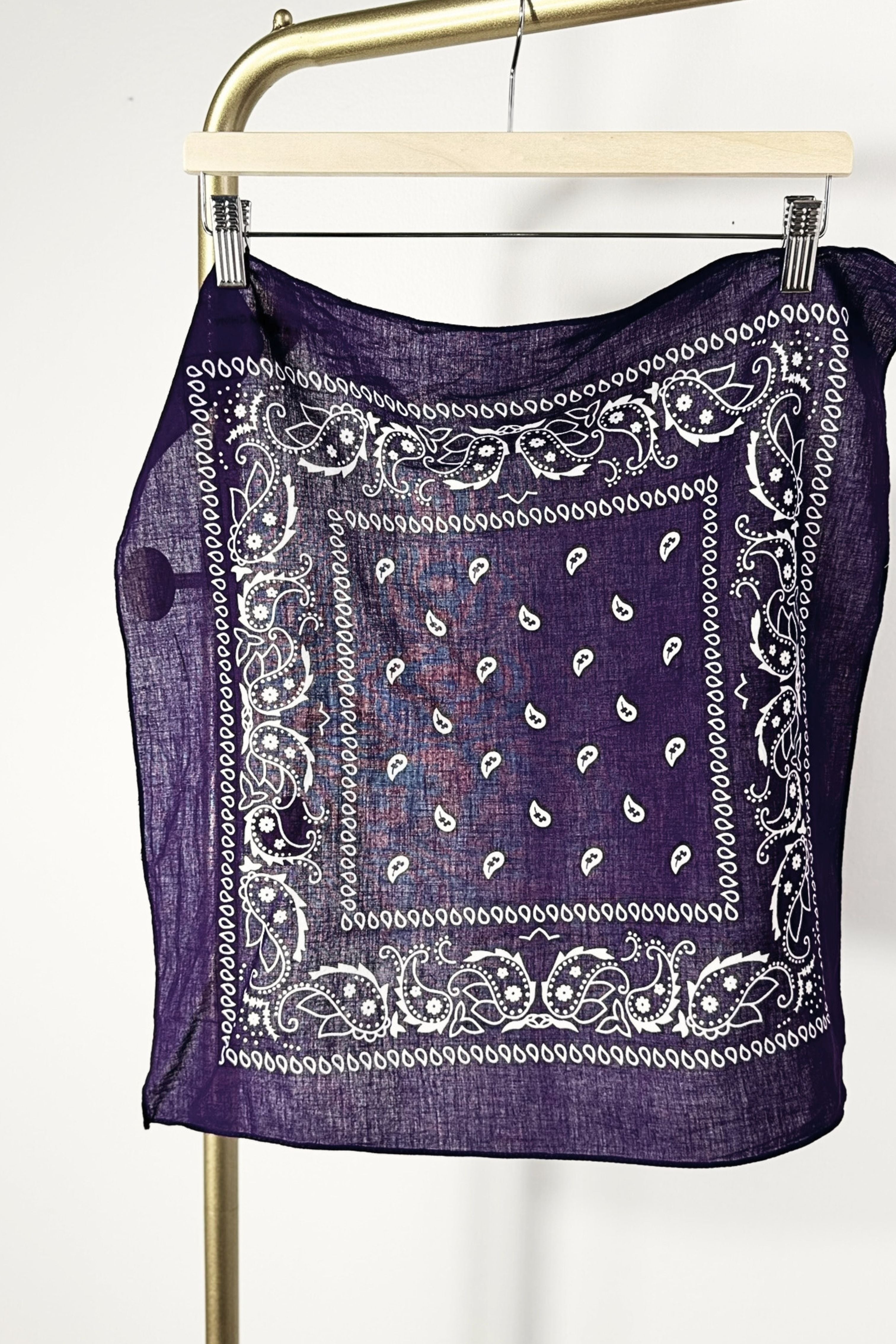 Bandana coton violet foncé