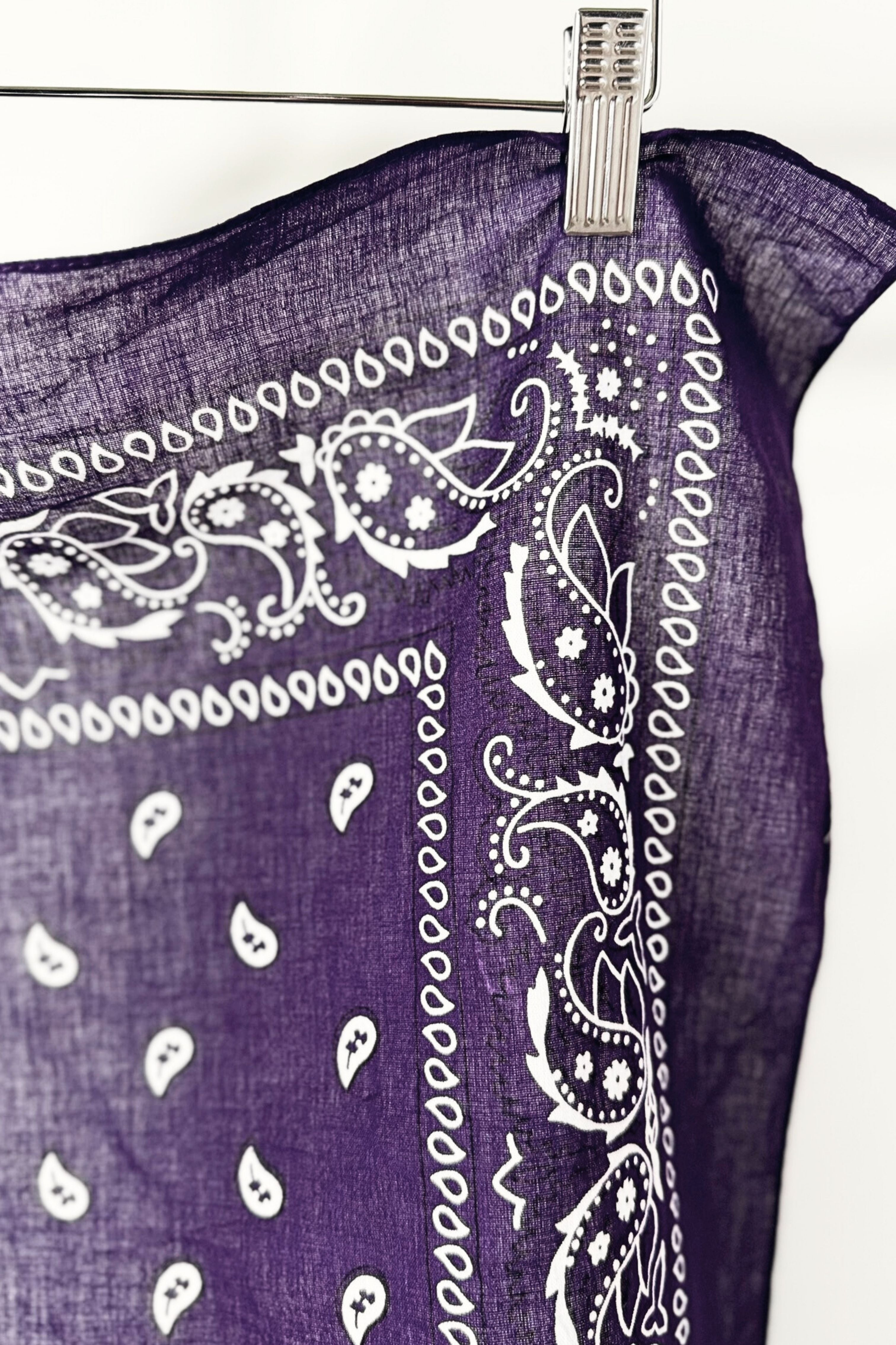 Bandana coton violet foncé