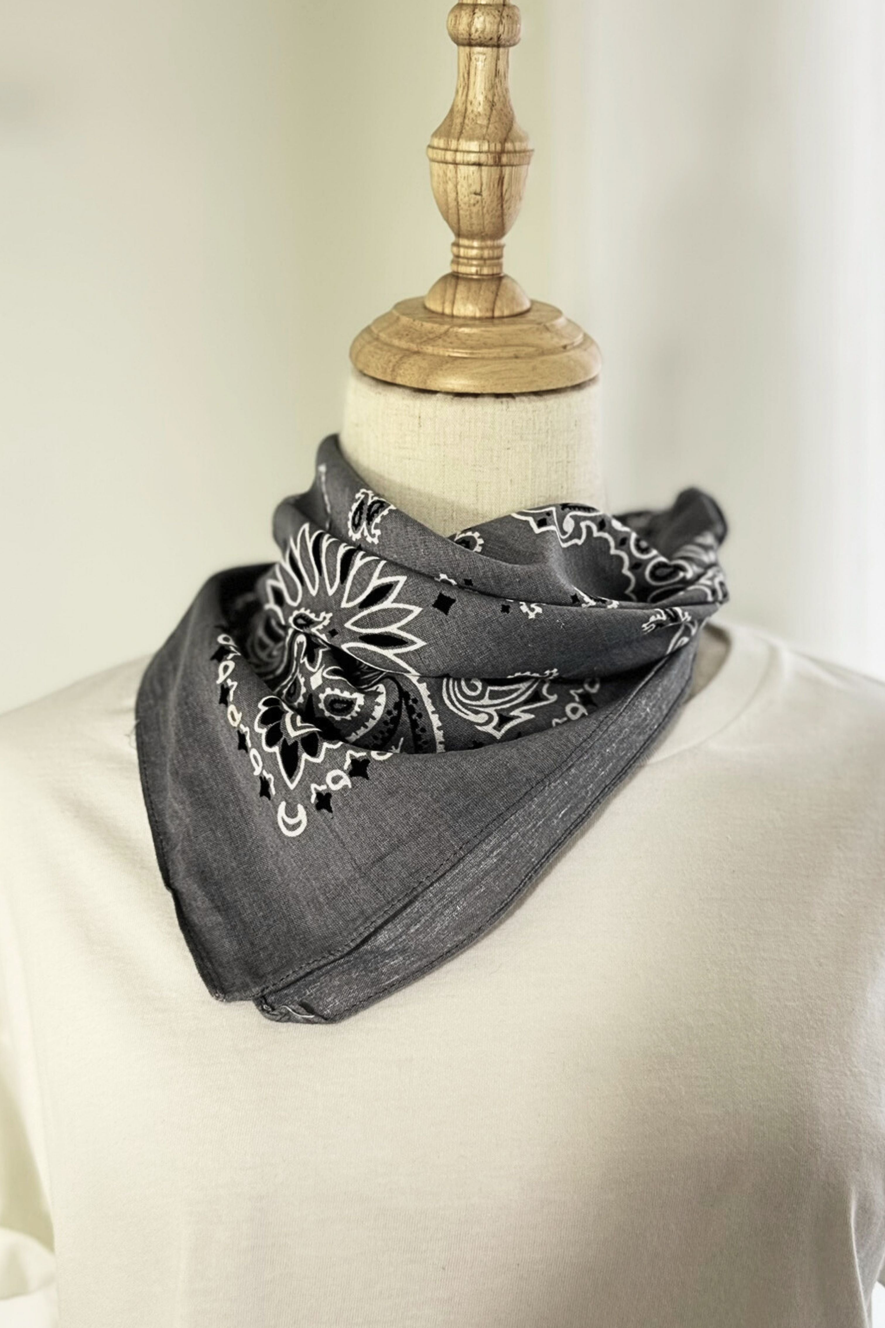 Bandana coton gris foncé