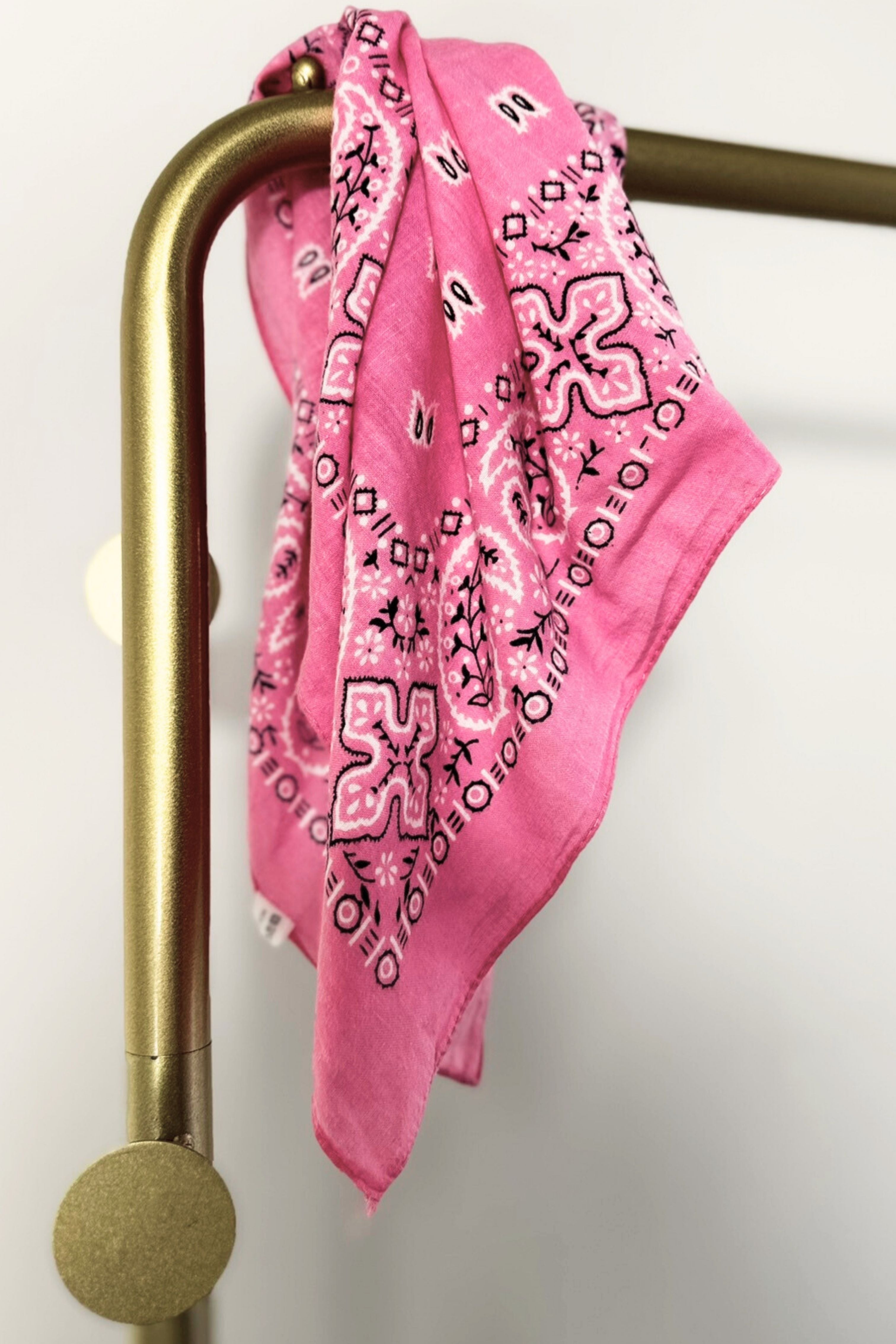Bandana coton rose bonbon