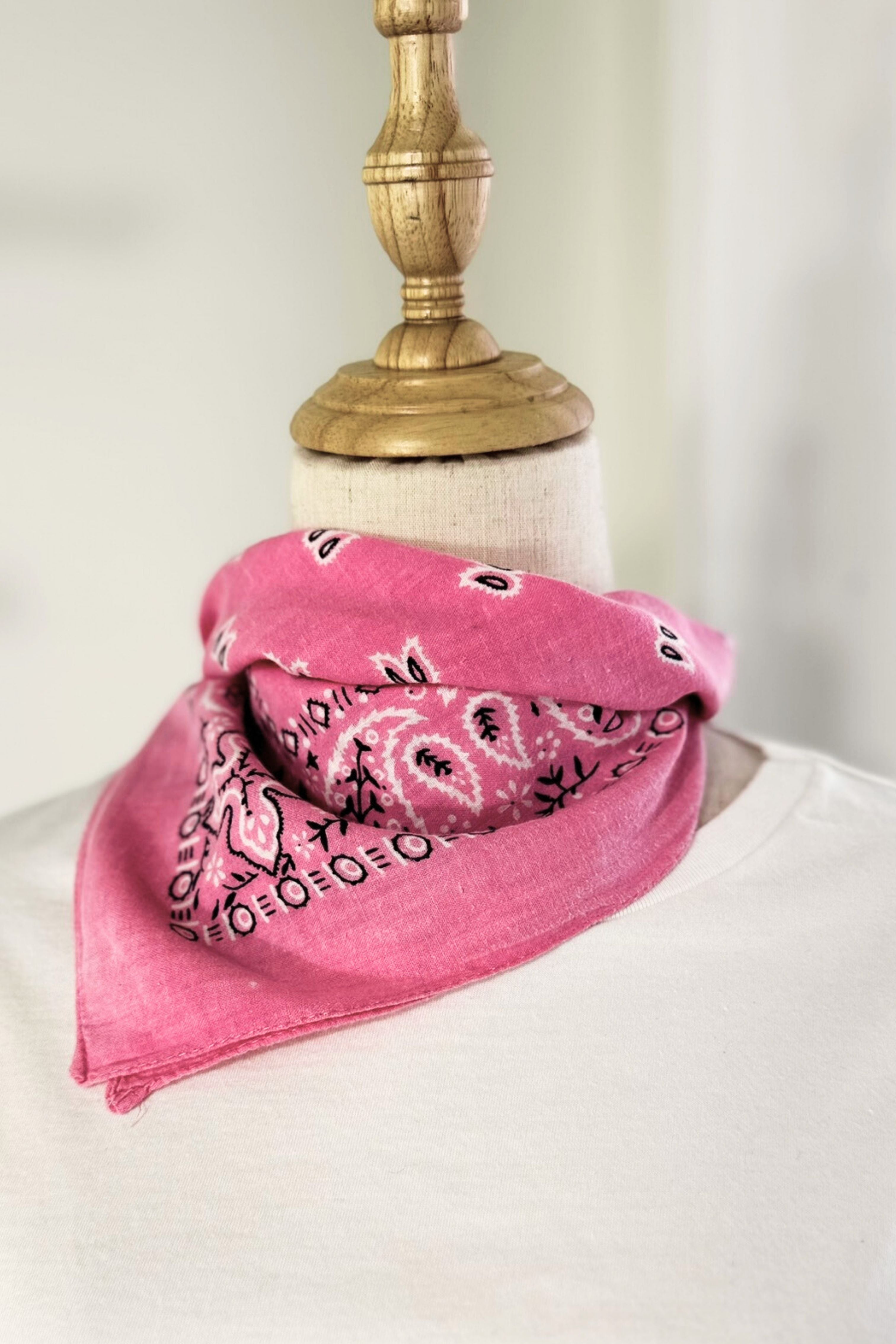Bandana coton rose bonbon