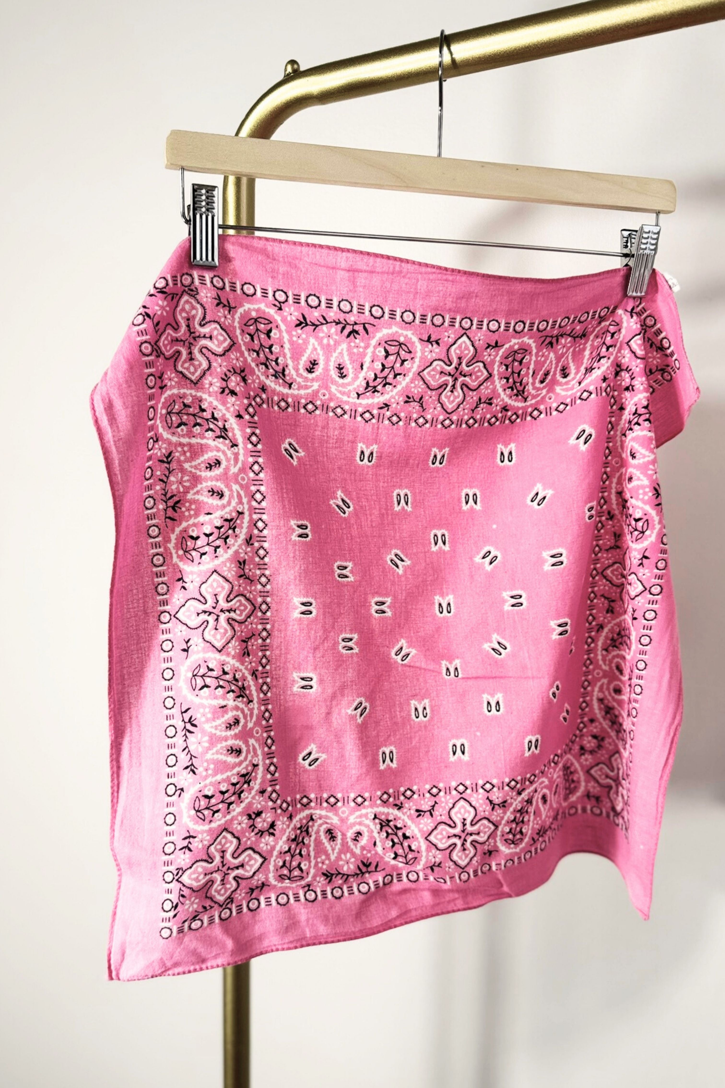 Bandana coton rose bonbon