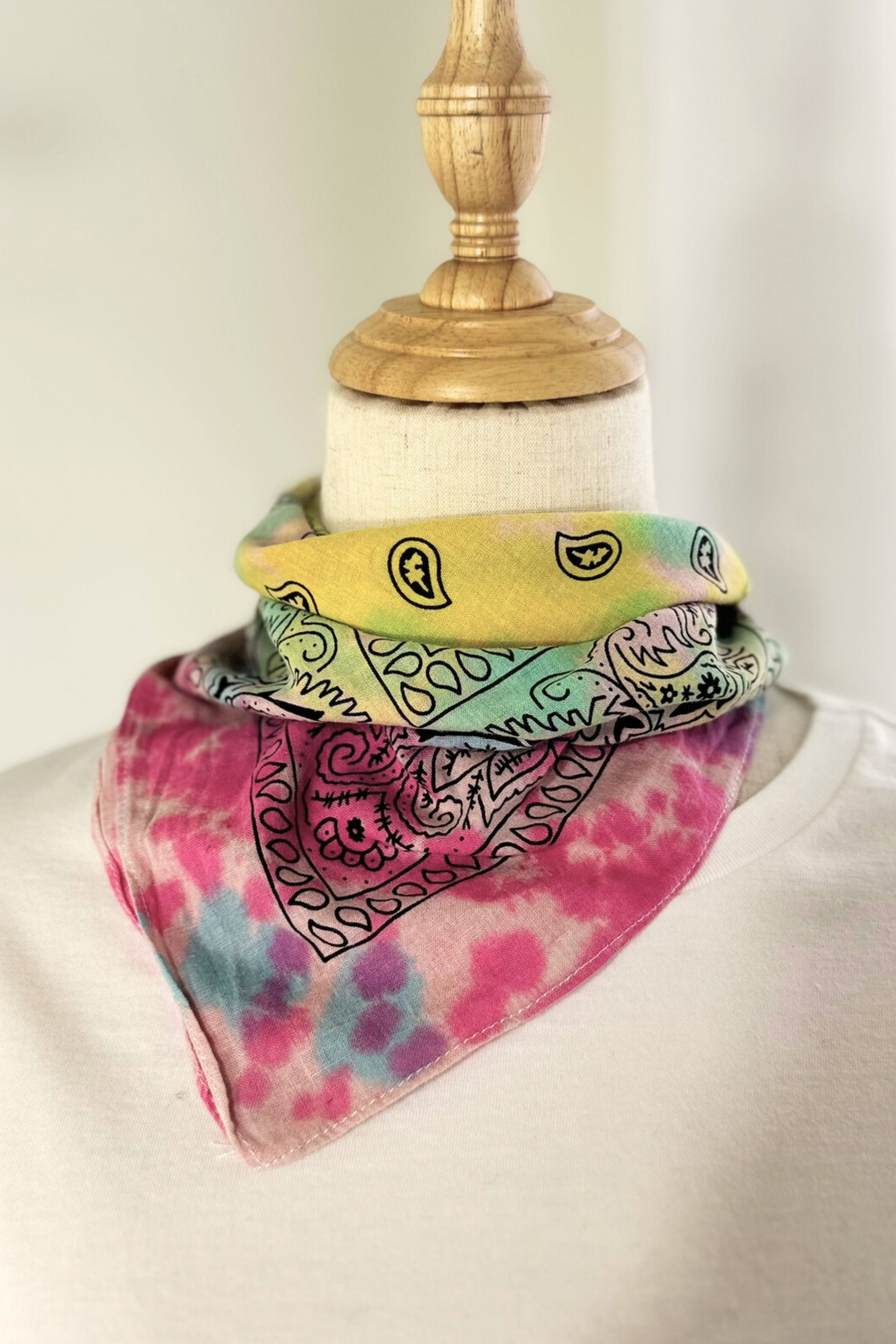 Pink floral silk scarf