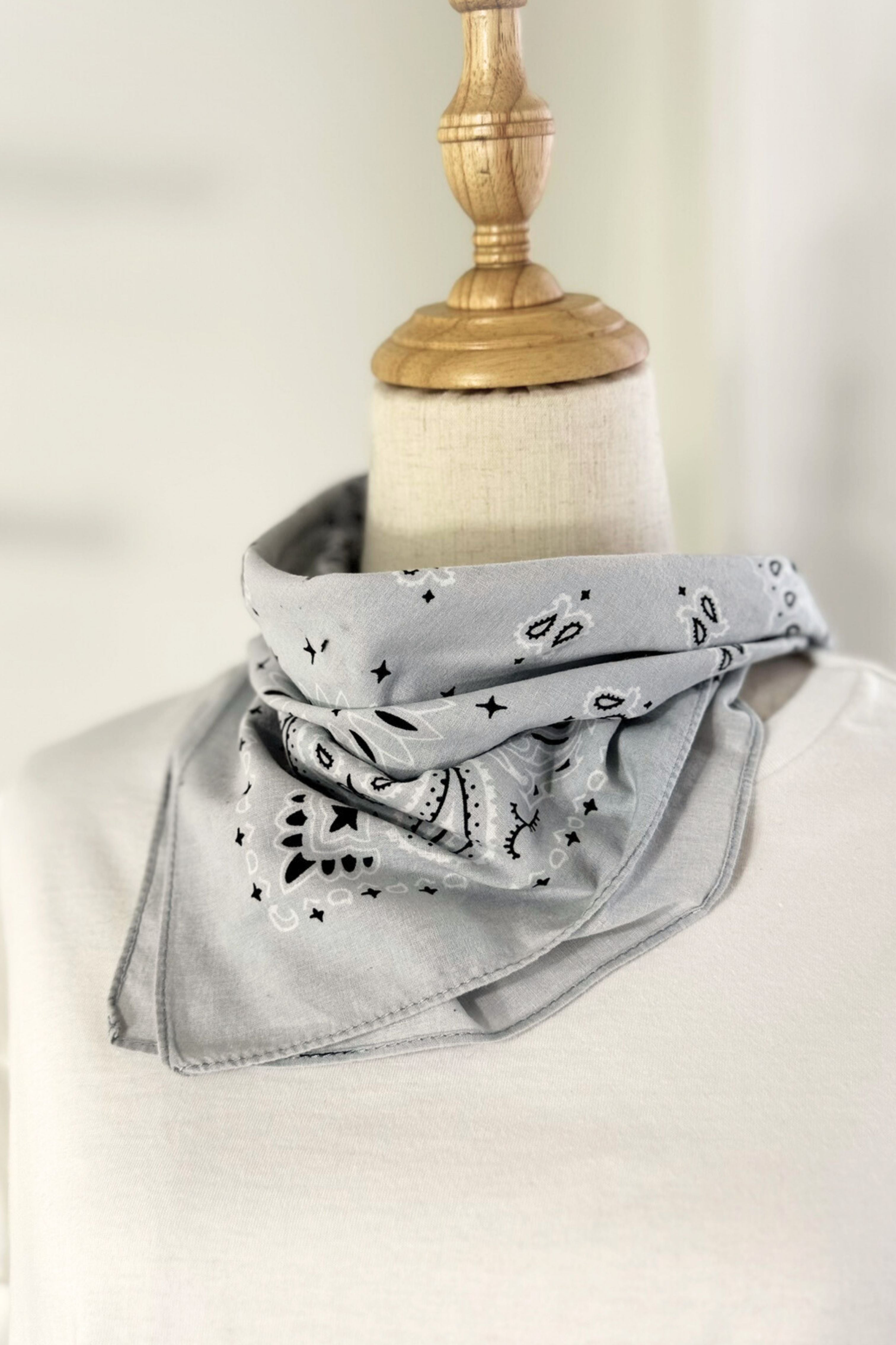 Bandana coton gris clair
