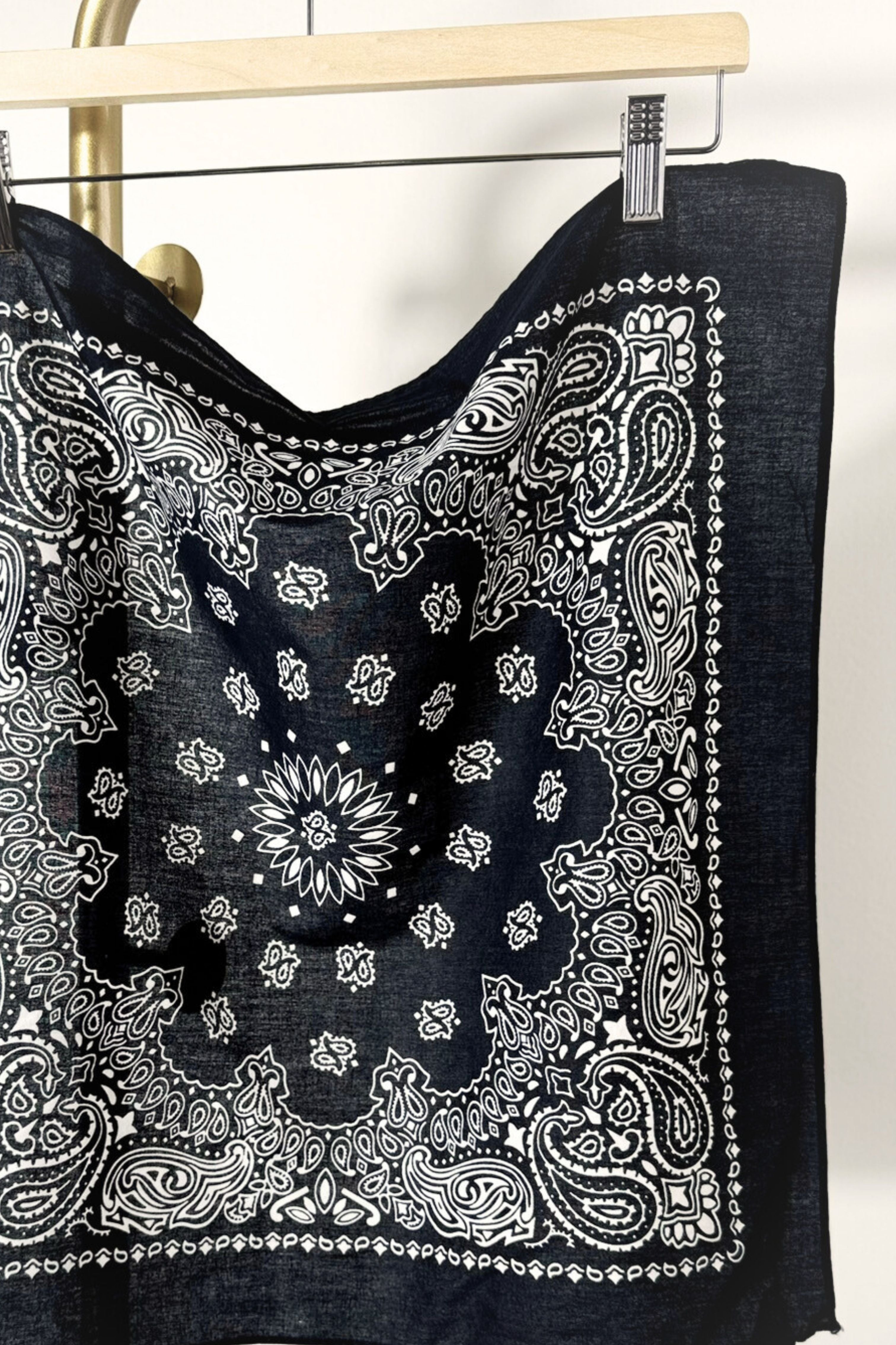 Bandana coton noir et blanc classique