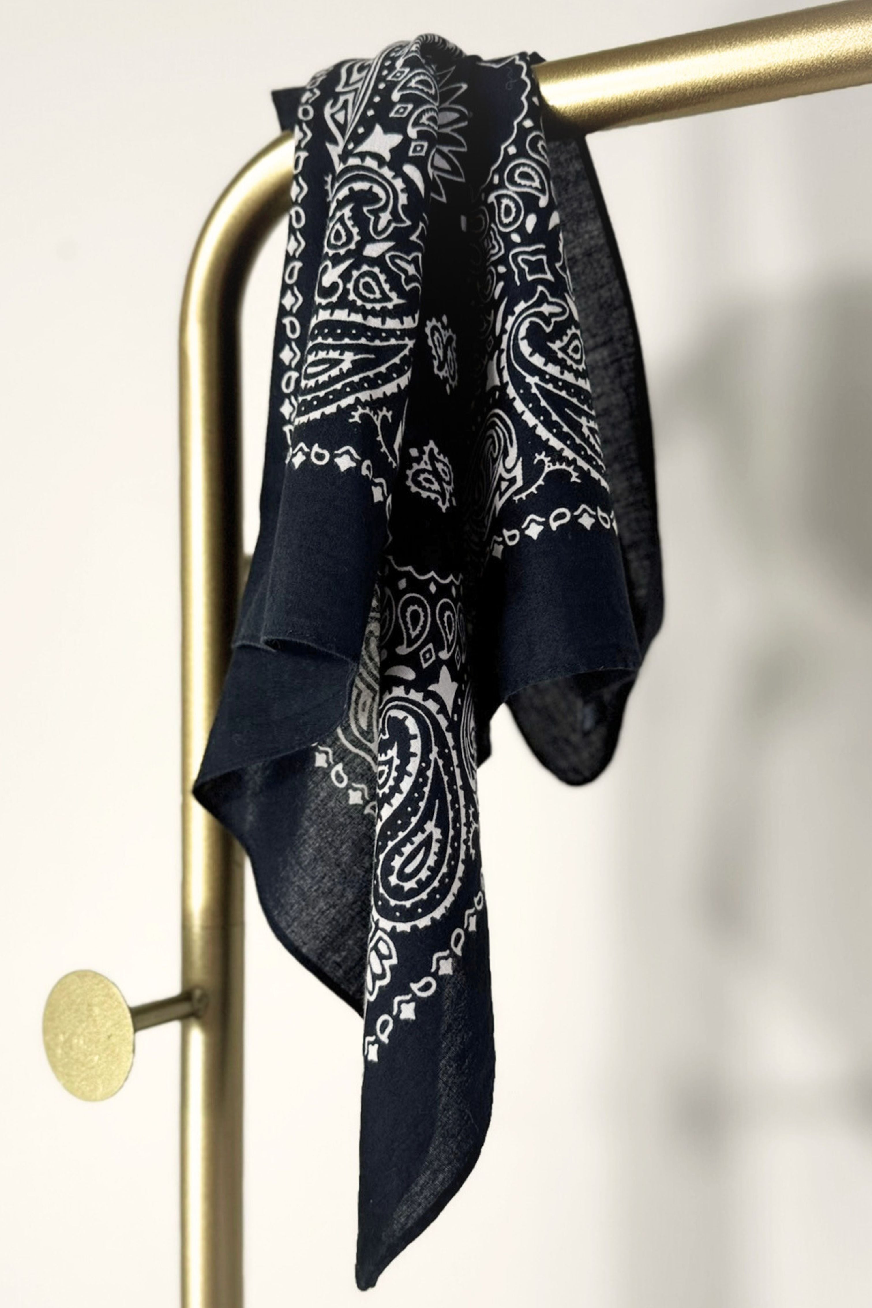 Bandana coton noir et blanc classique
