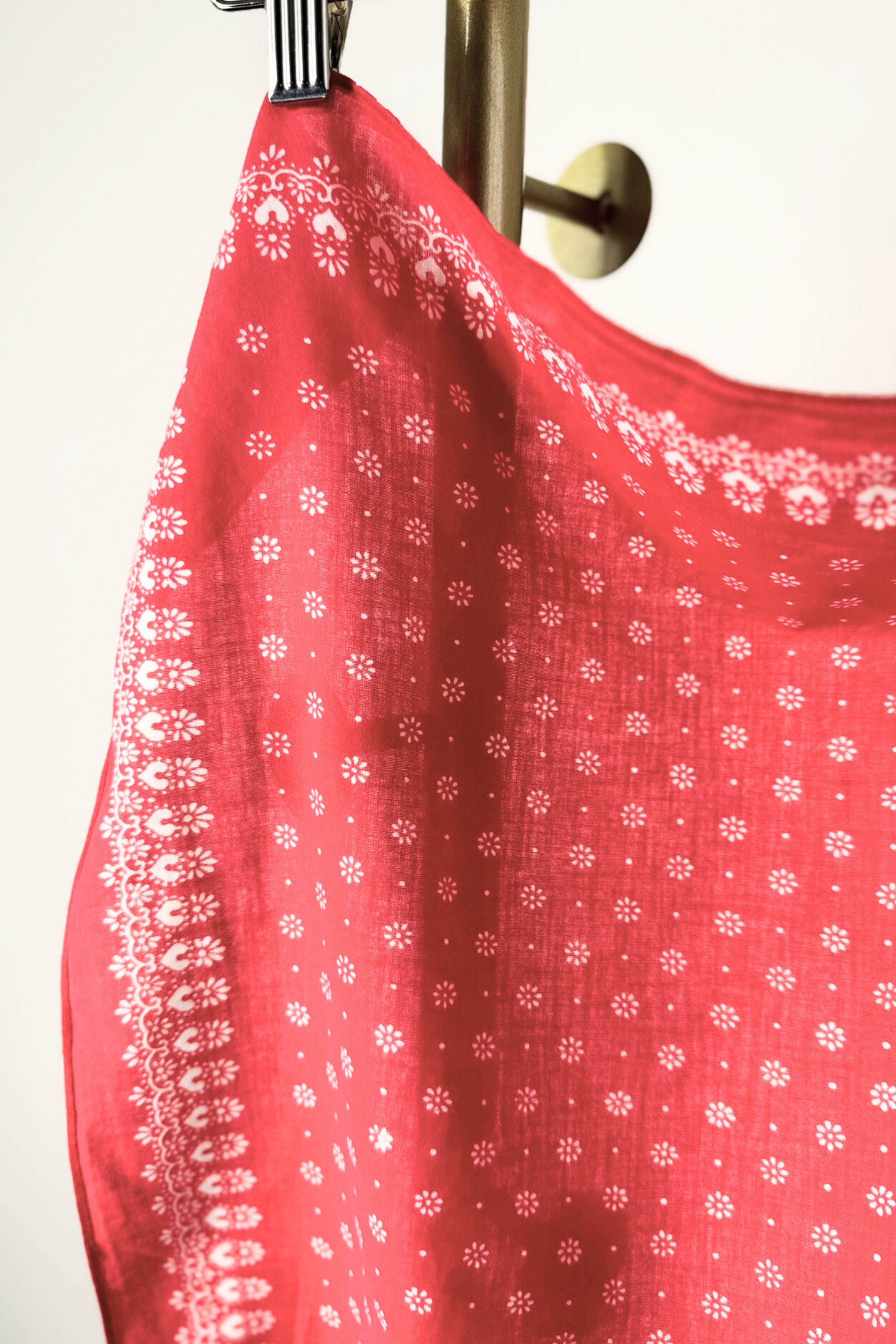 Bandana coton rose petits fleurs