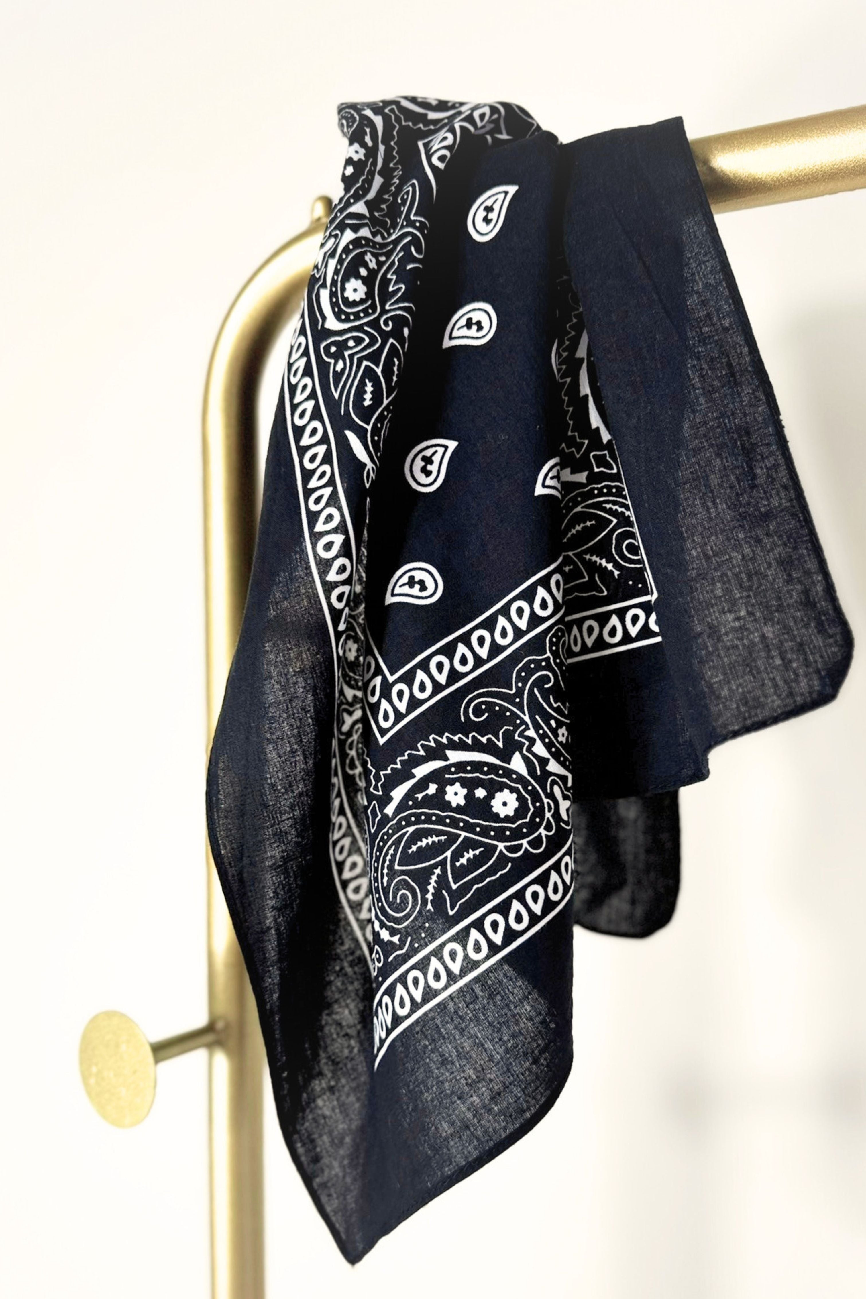 Bandana coton classique noir et blanc