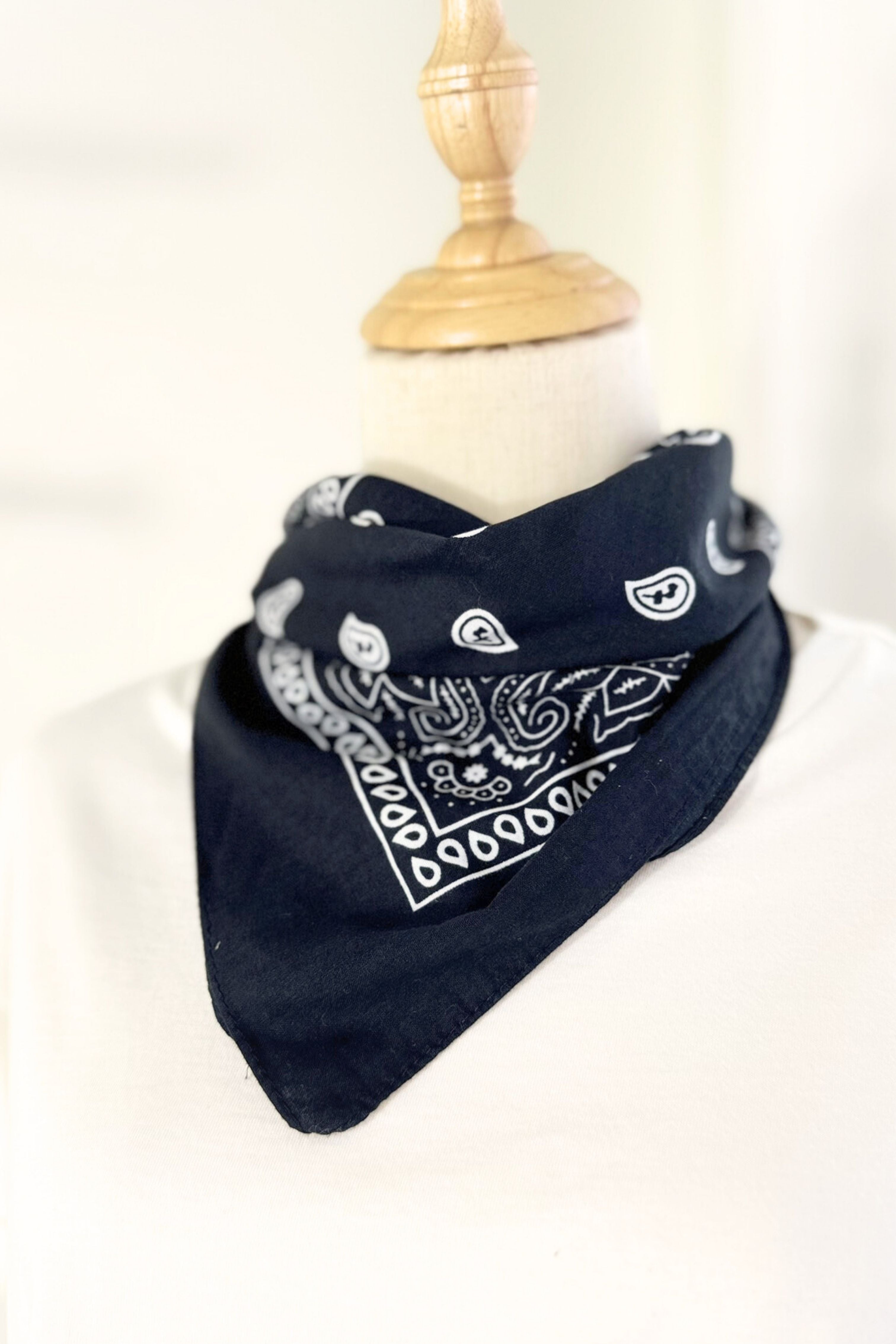 Bandana coton classique noir et blanc