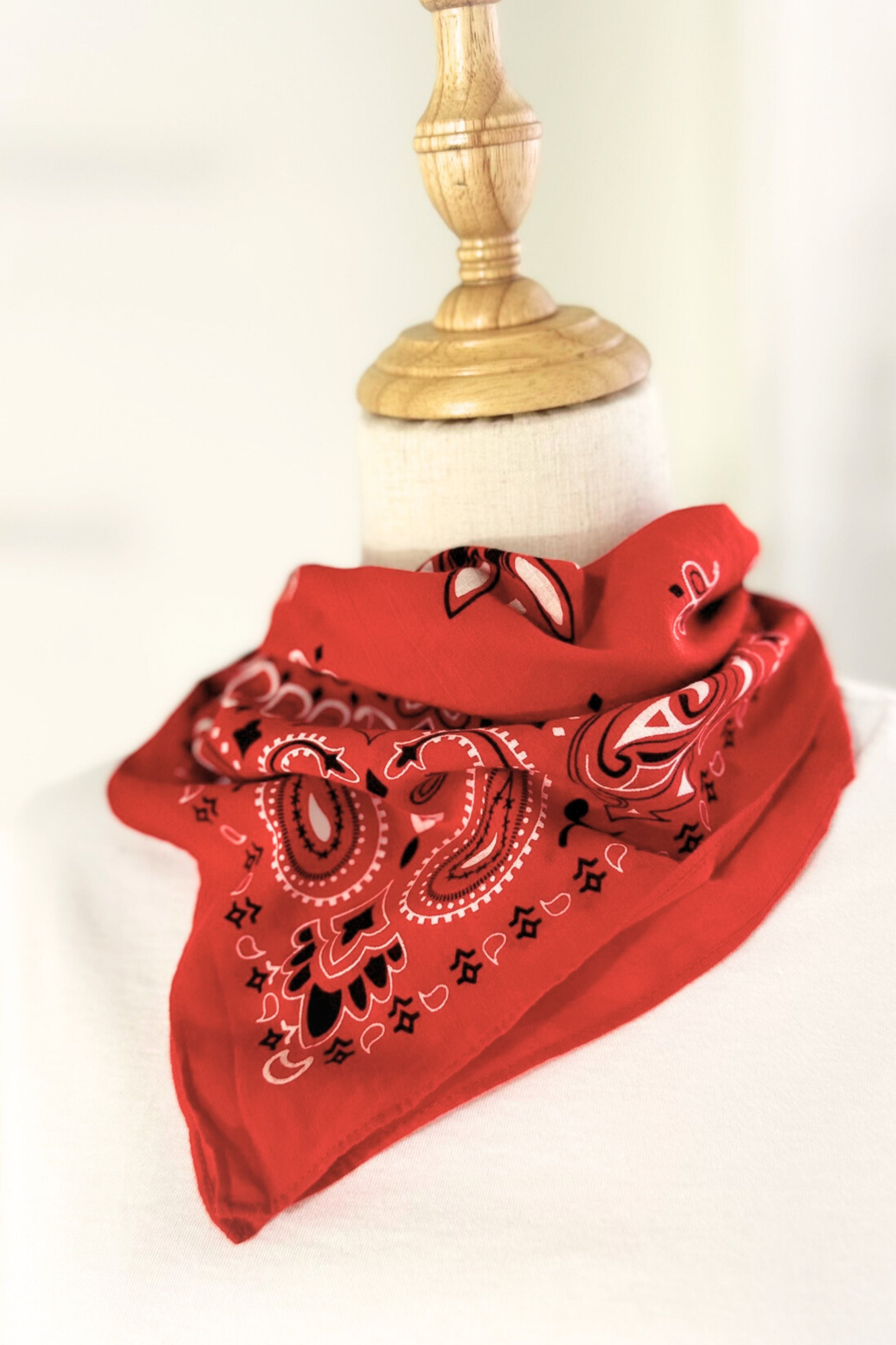 Bandana coton rouge et noir