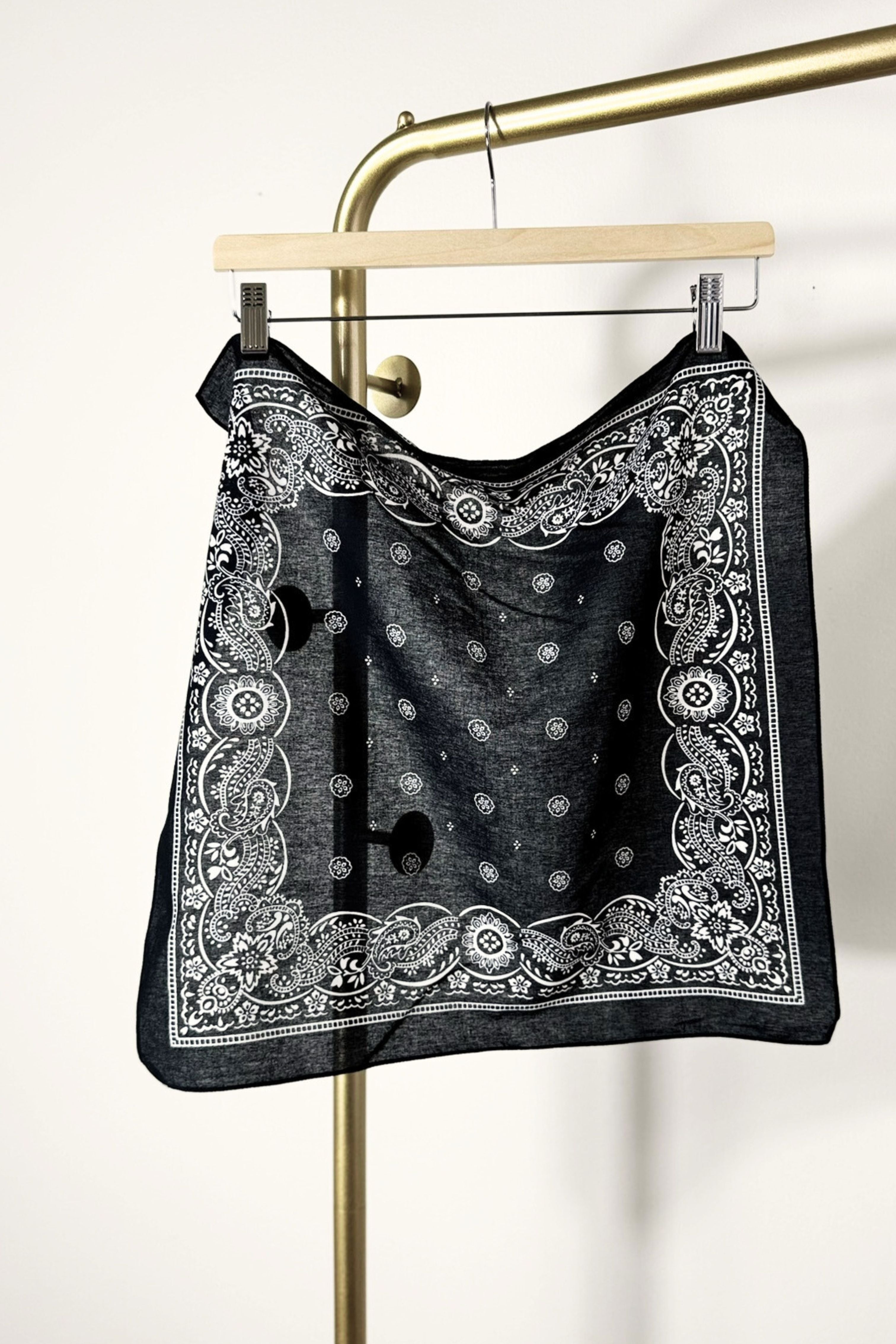Bandana coton noir et blanc