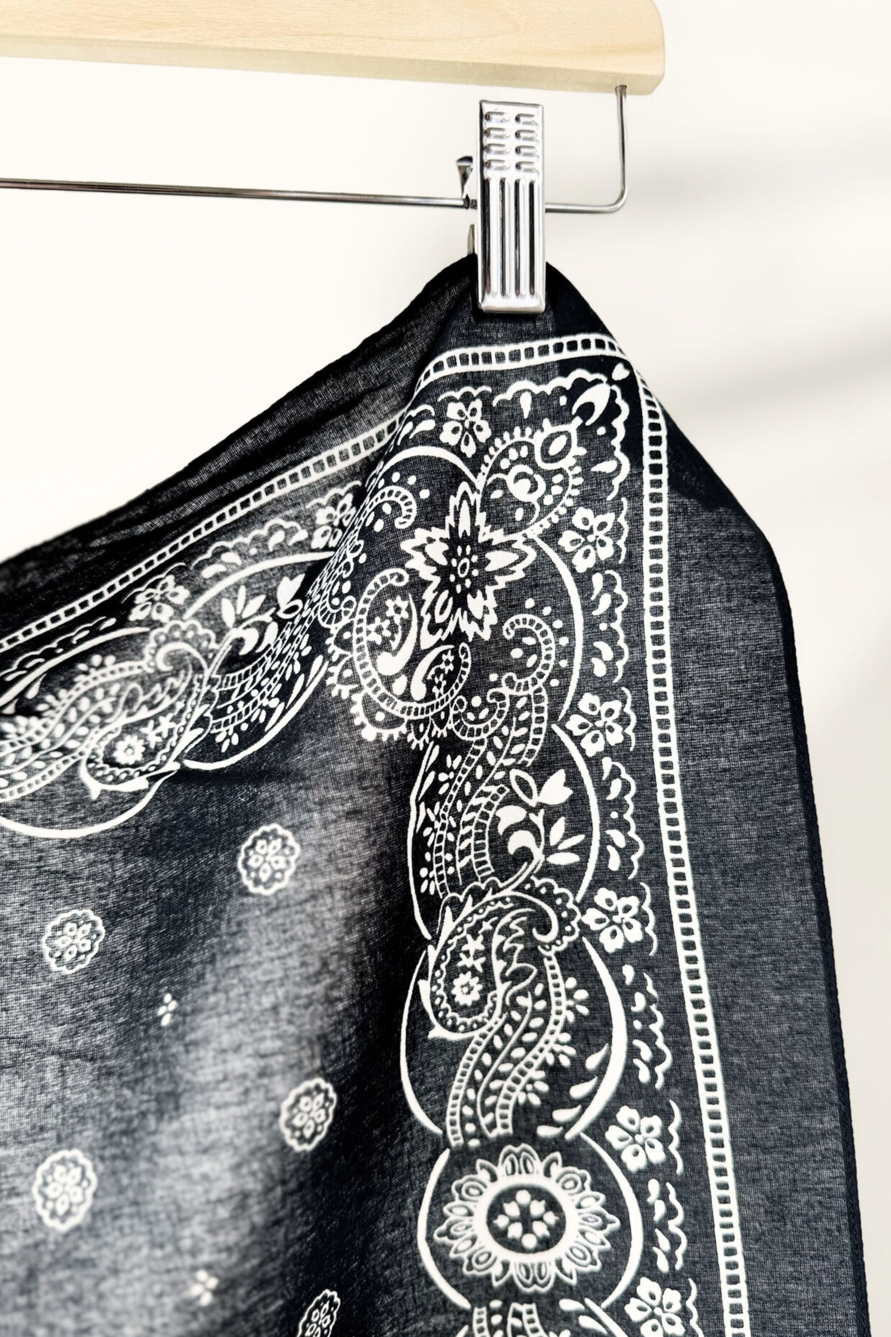 Bandana coton noir et blanc