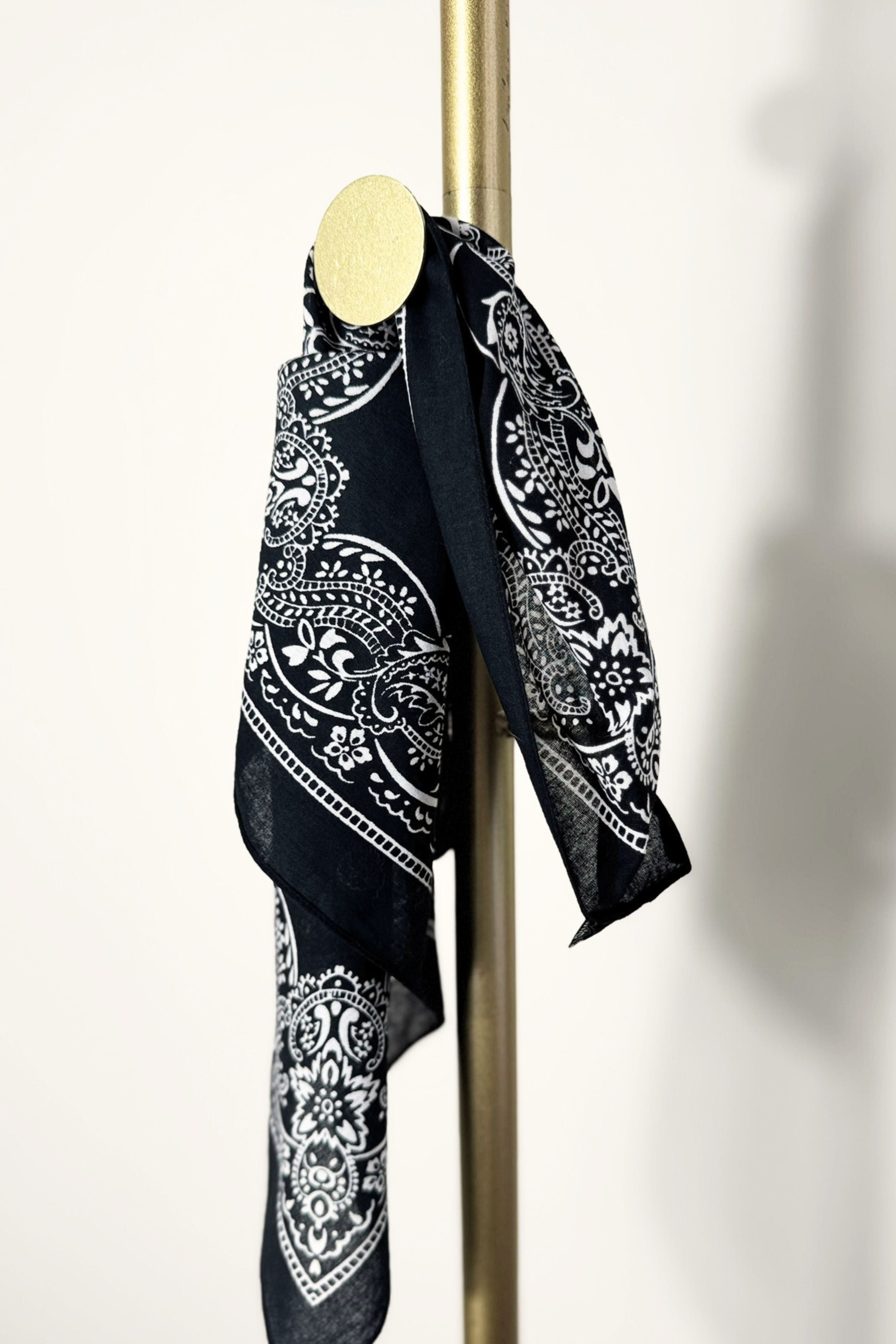 Bandana coton noir et blanc