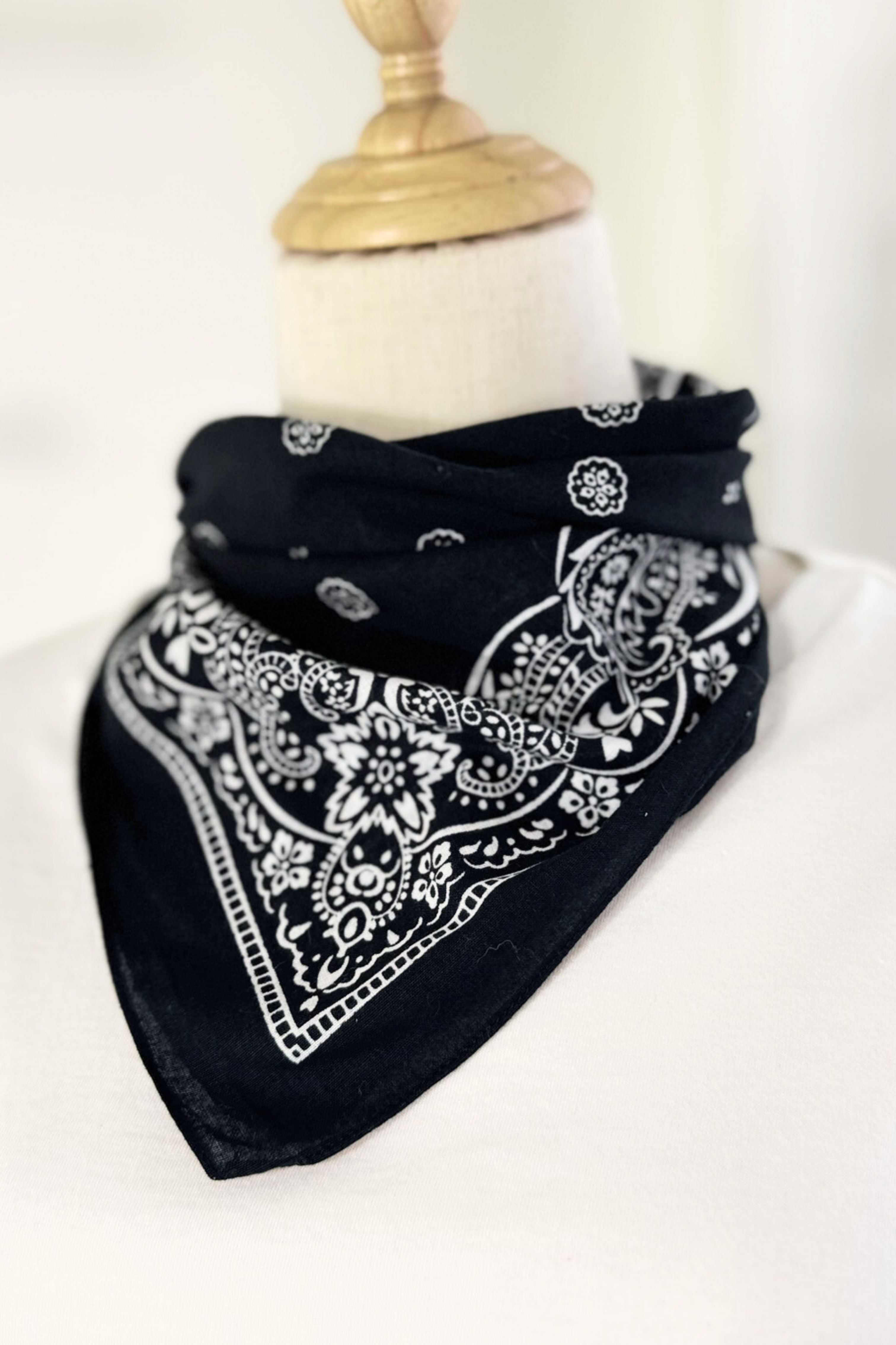 Bandana coton noir et blanc