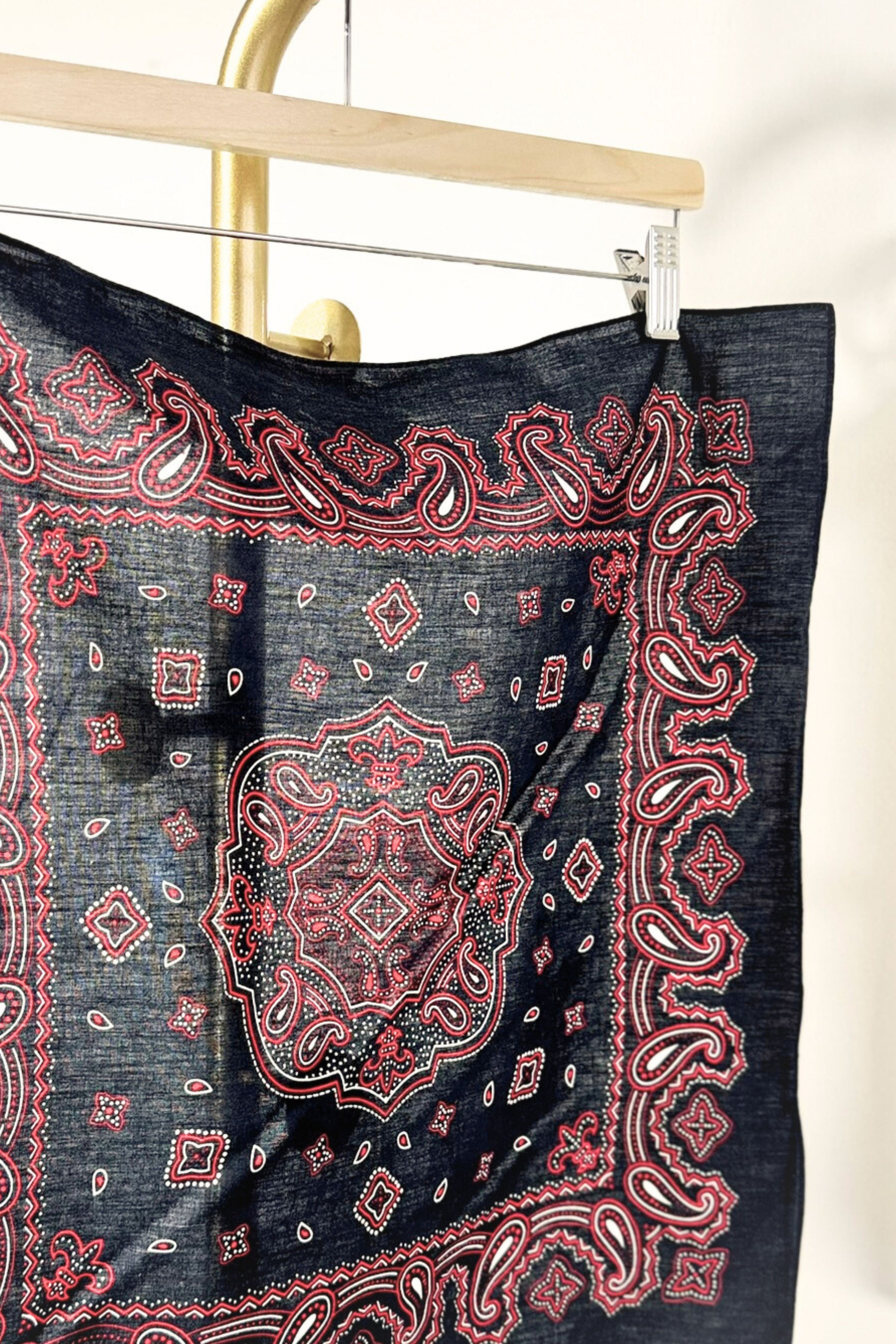 Bandana coton noir et rouge