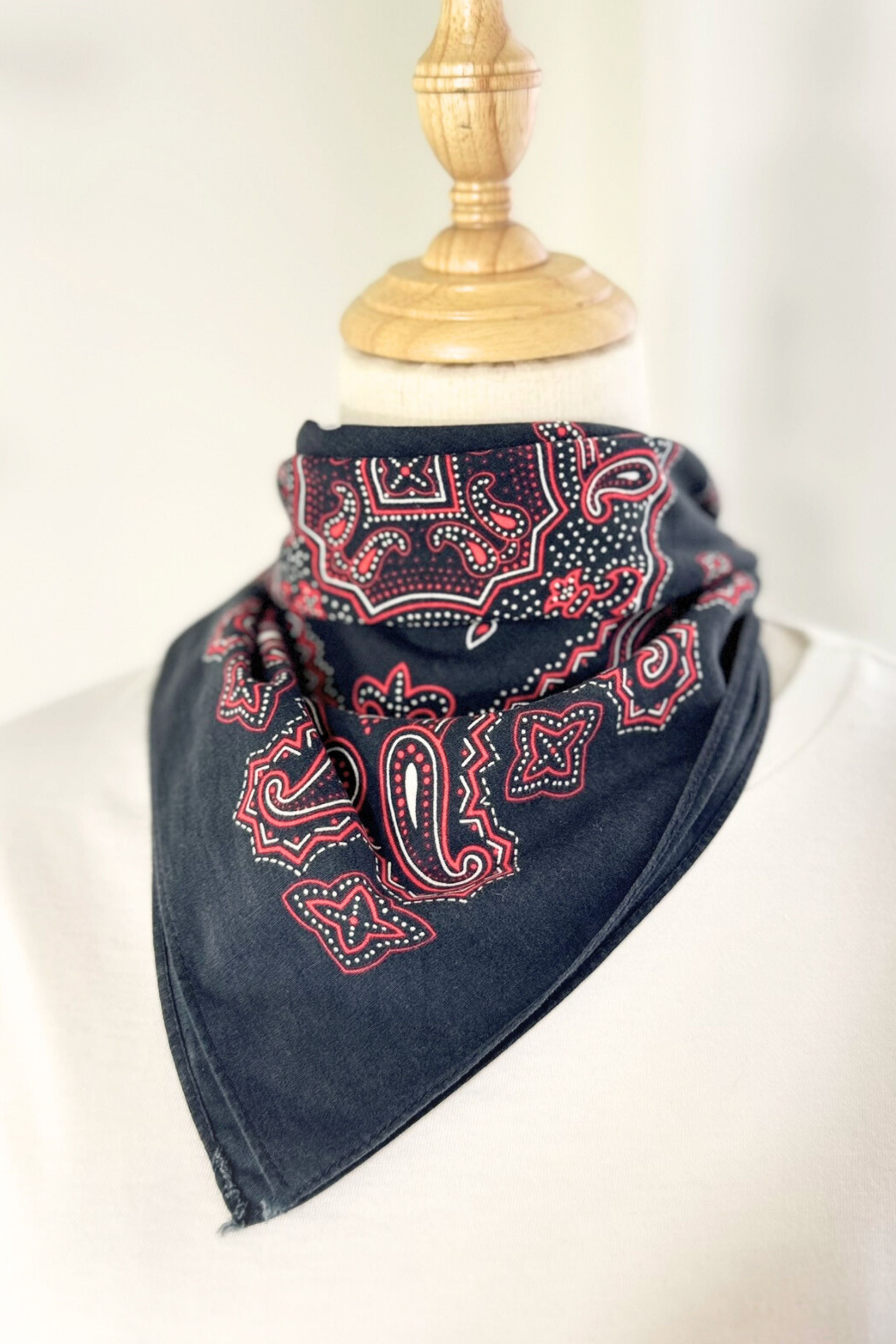 Bandana coton noir et rouge