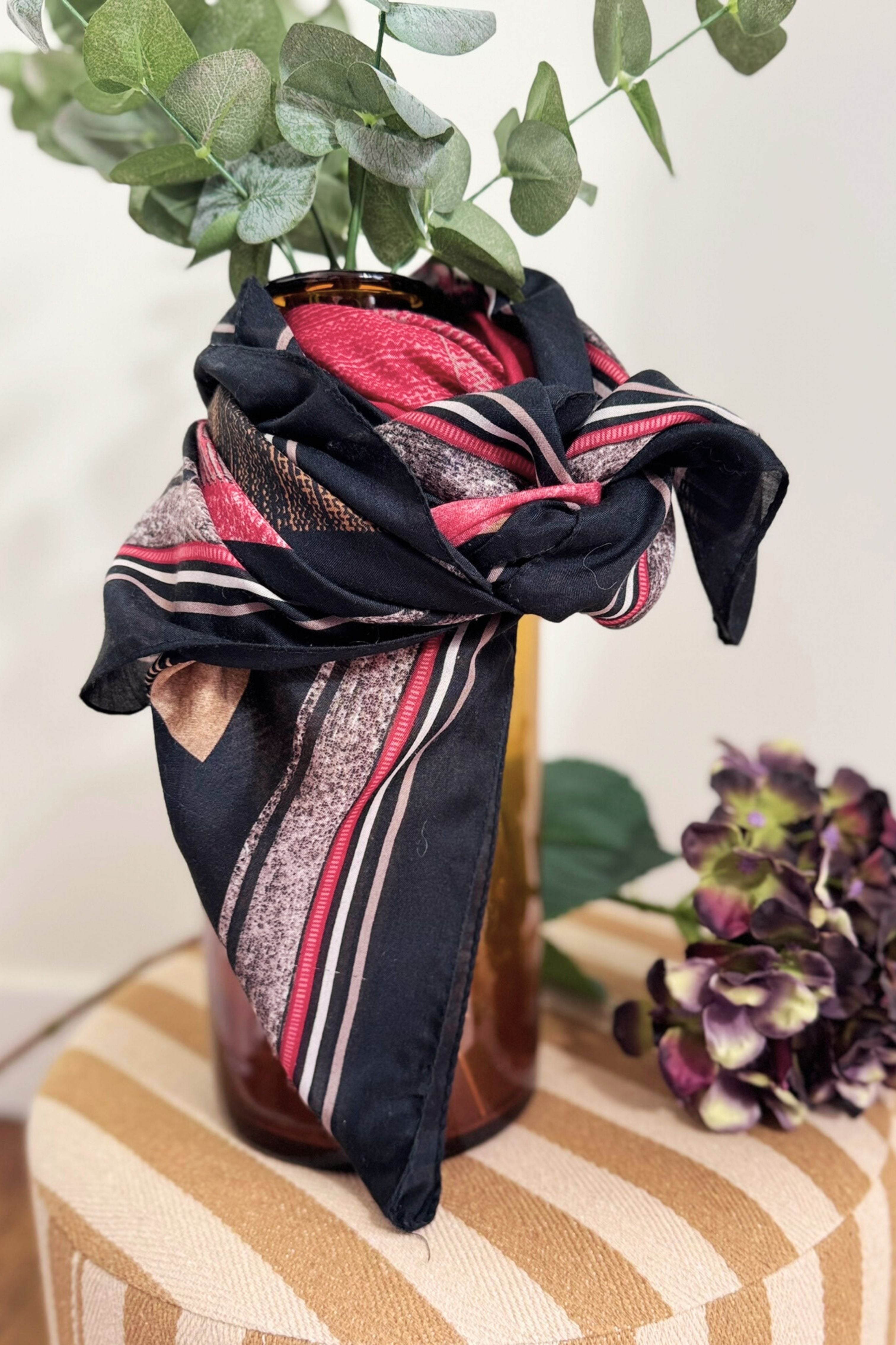 Foulard en mélange coton motif abstrait
