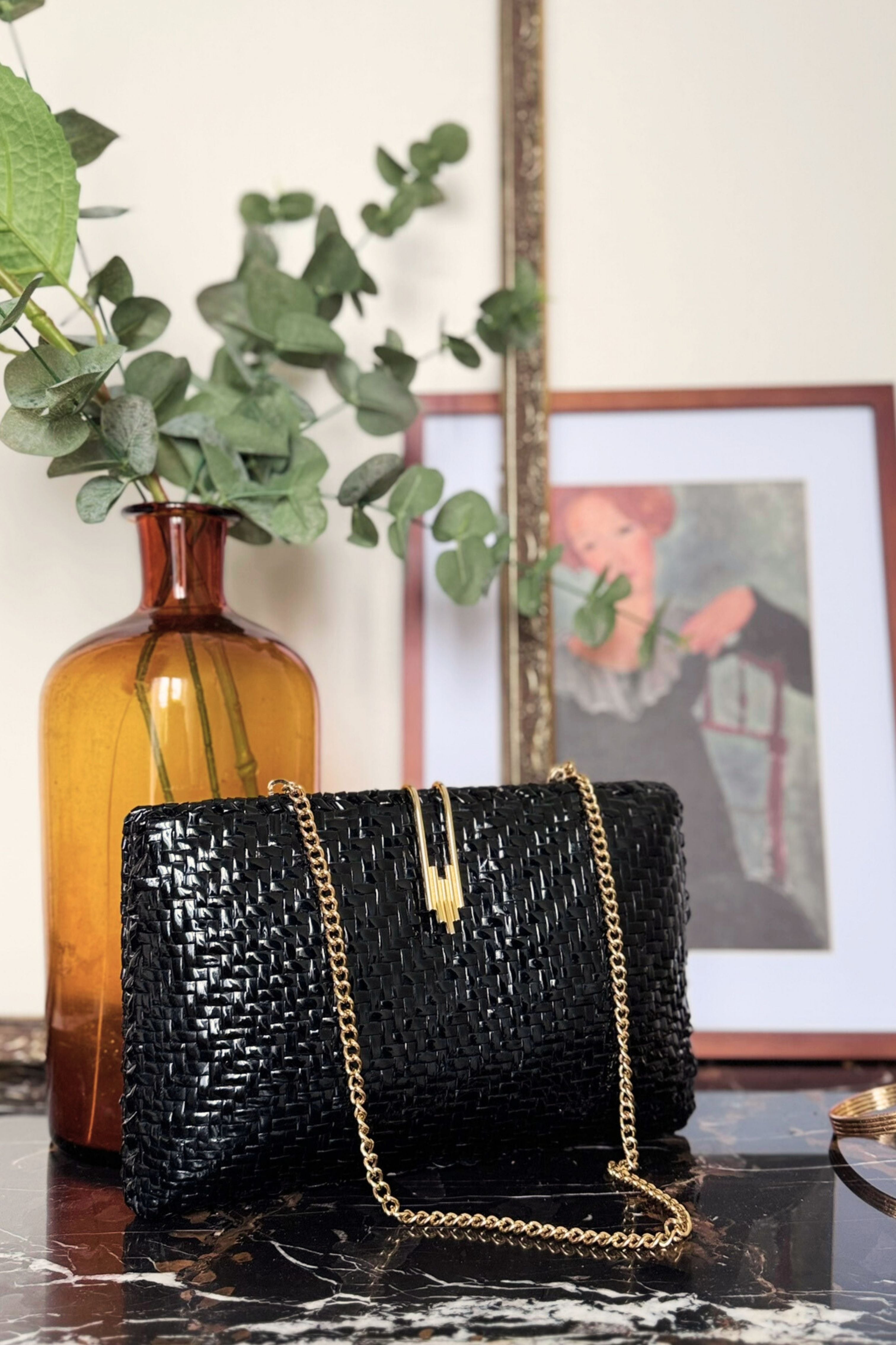 Brown Glazed Braided Leather Handbag