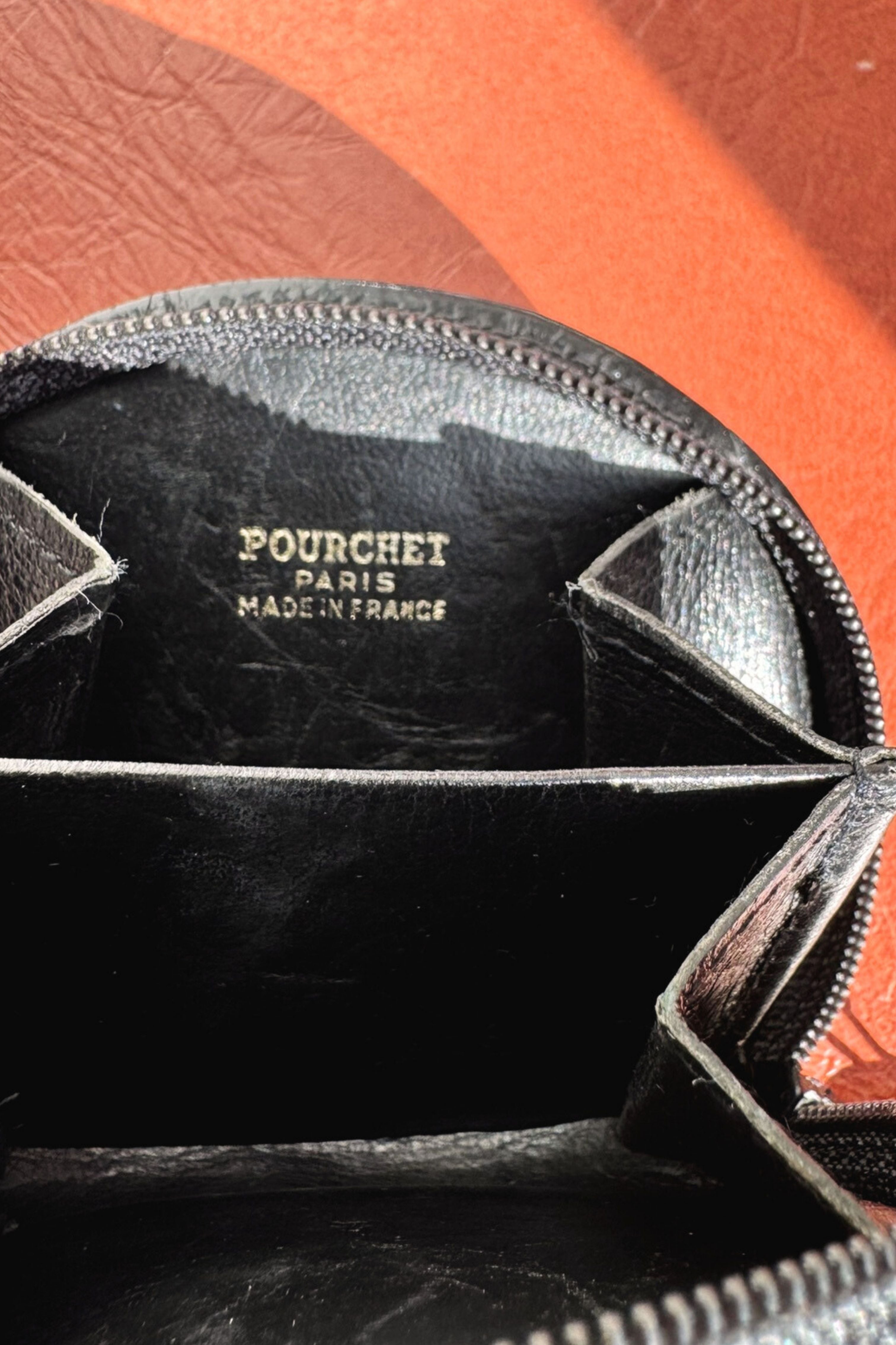 Pourchet black leather coin purse