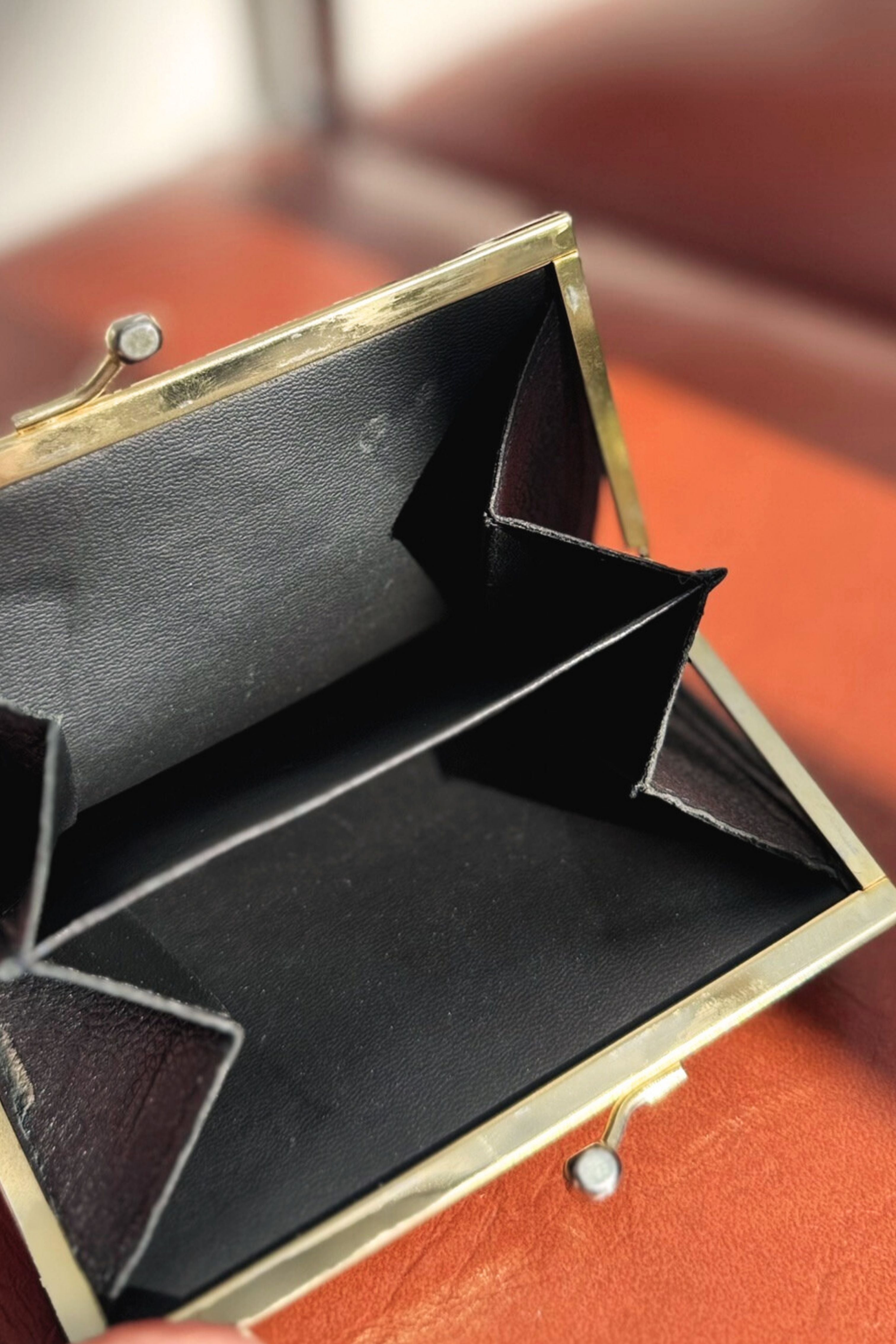 Pourchet black leather coin purse