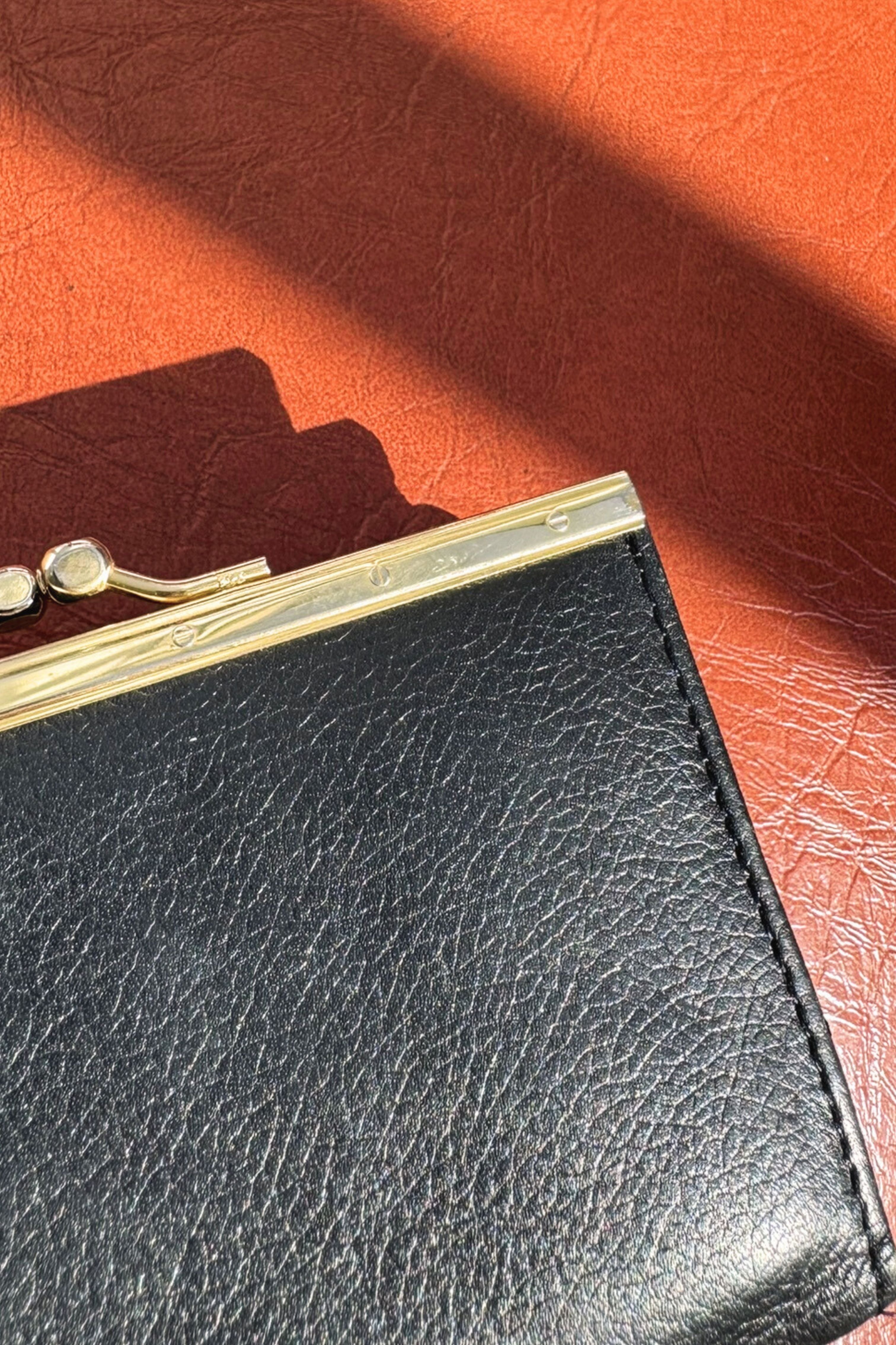 Pourchet black leather coin purse