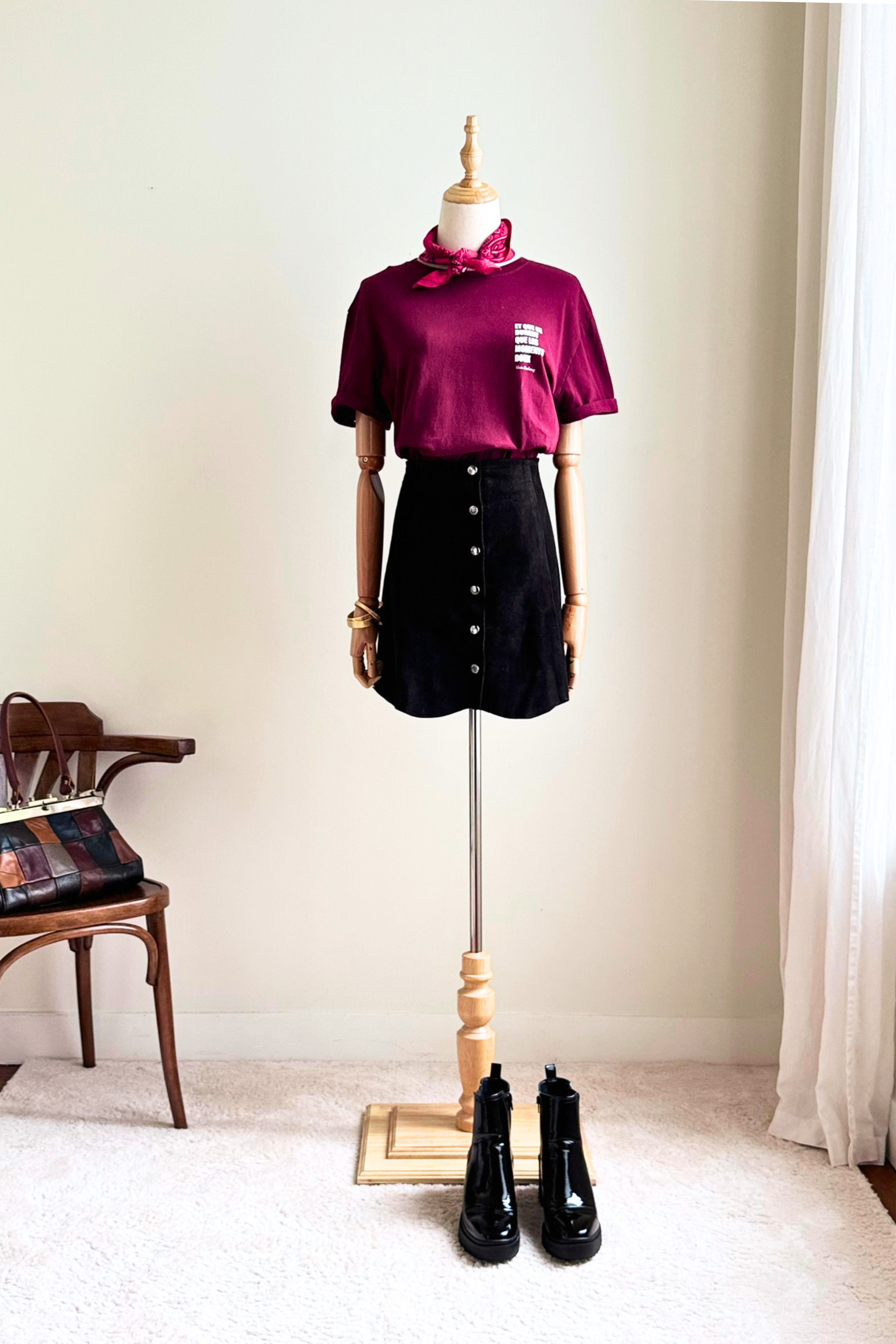 T-shirt upcyclé en coton lit de vin - Le Bashung