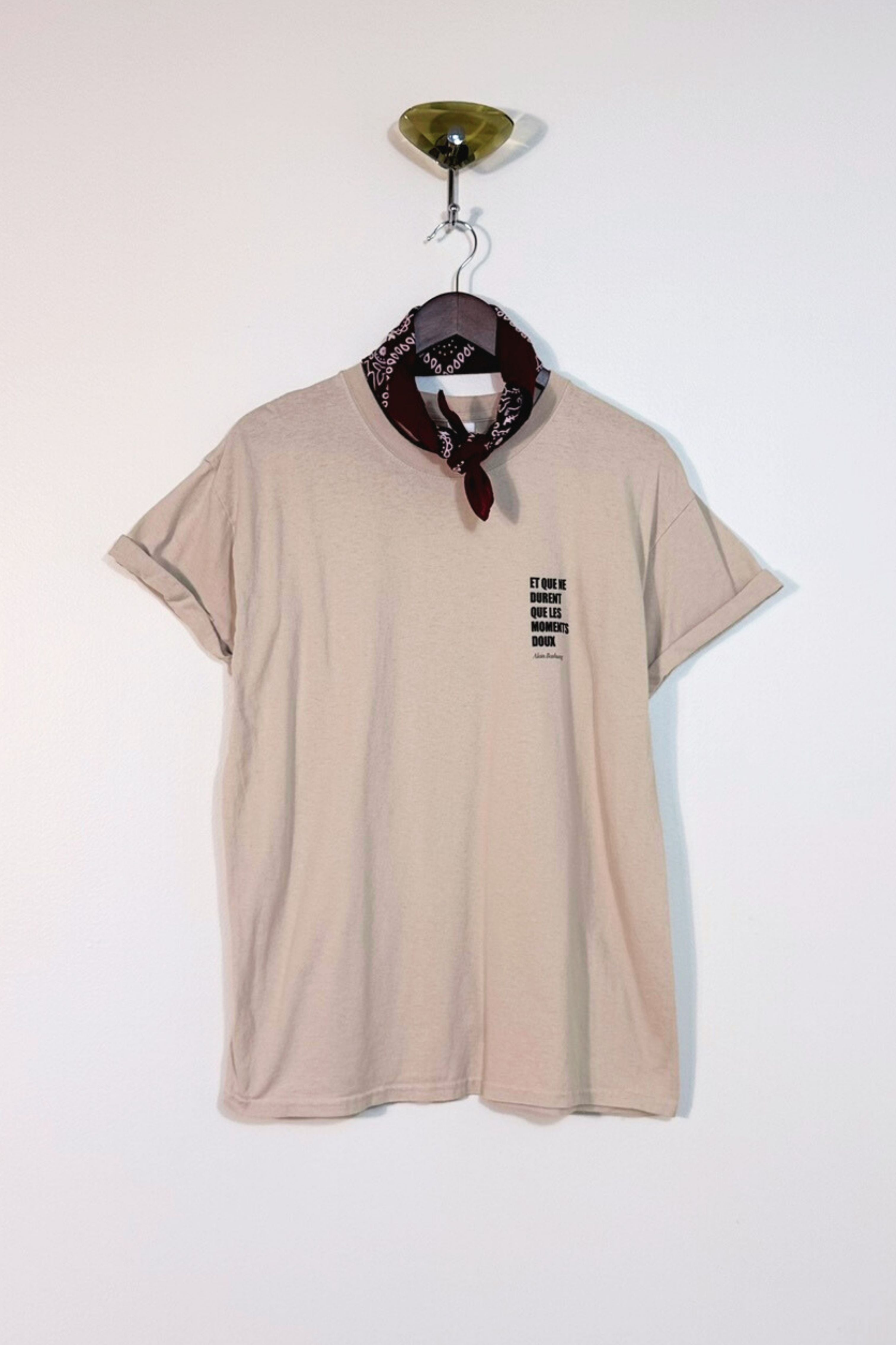 T-shirt upcyclé en coton beige - Le Bashung