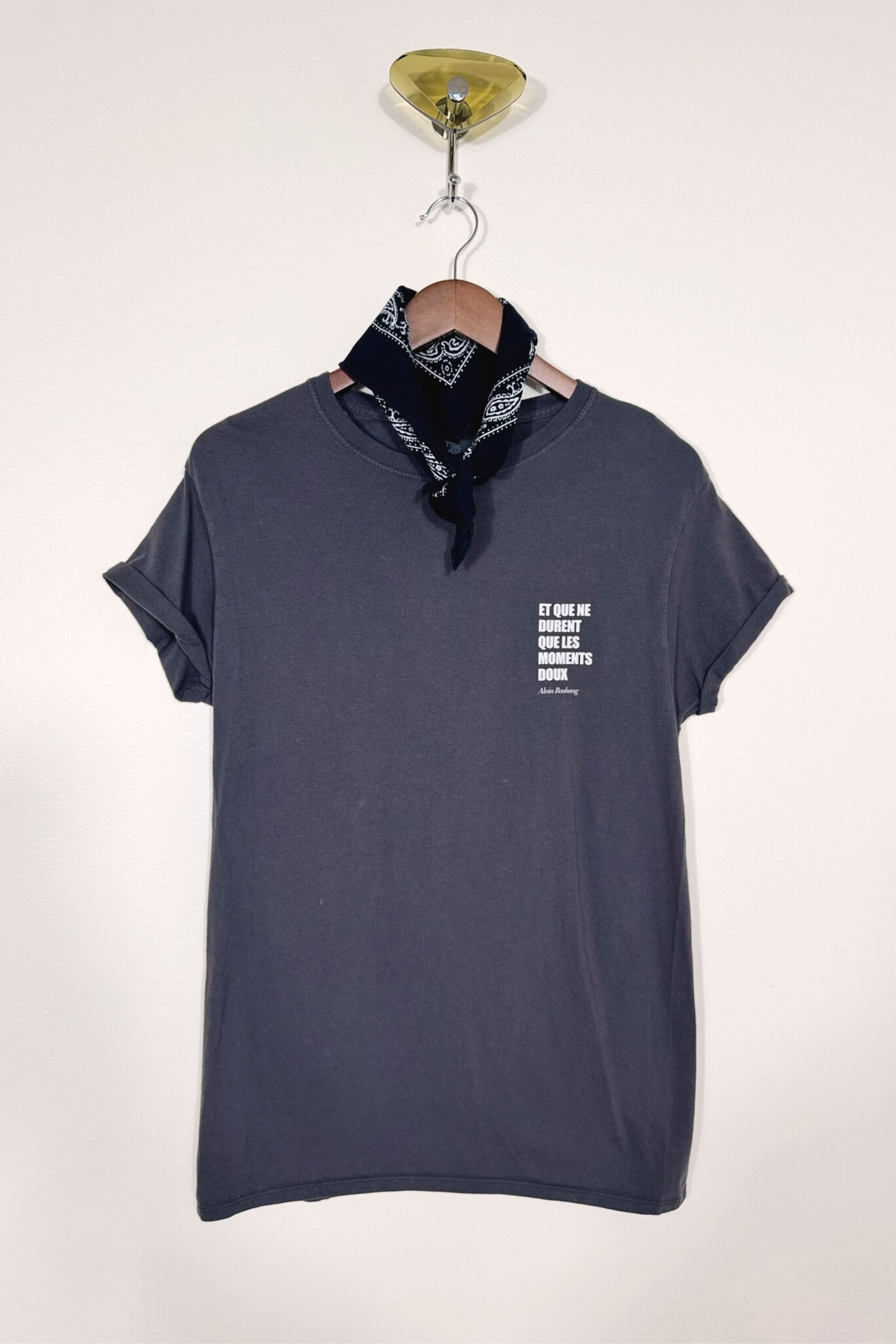 T-shirt upcyclé en coton anthracite - Le Bashung