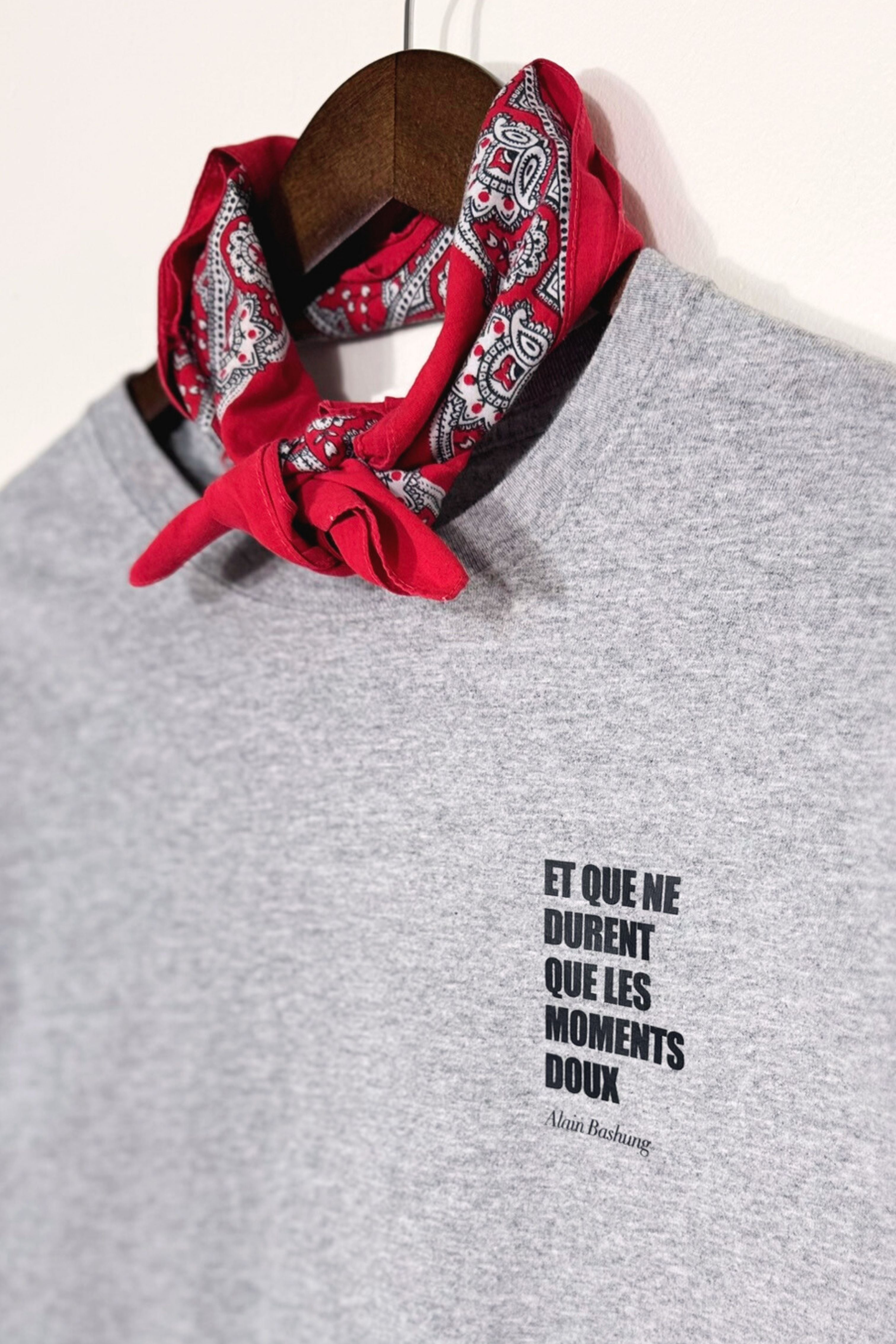 T-shirt upcyclé en coton gris - Le Bashung