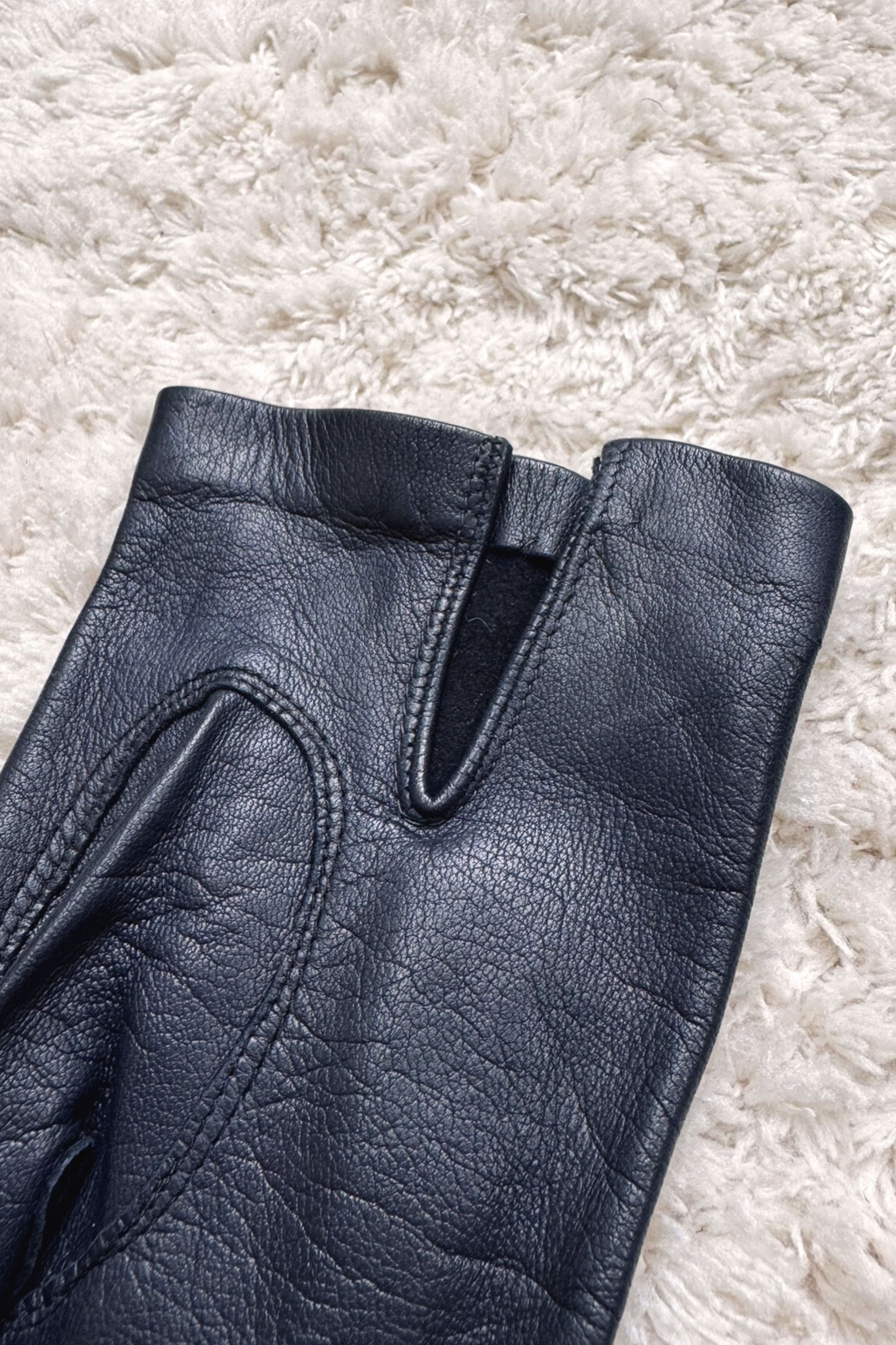 Gants en cuir classiques noir