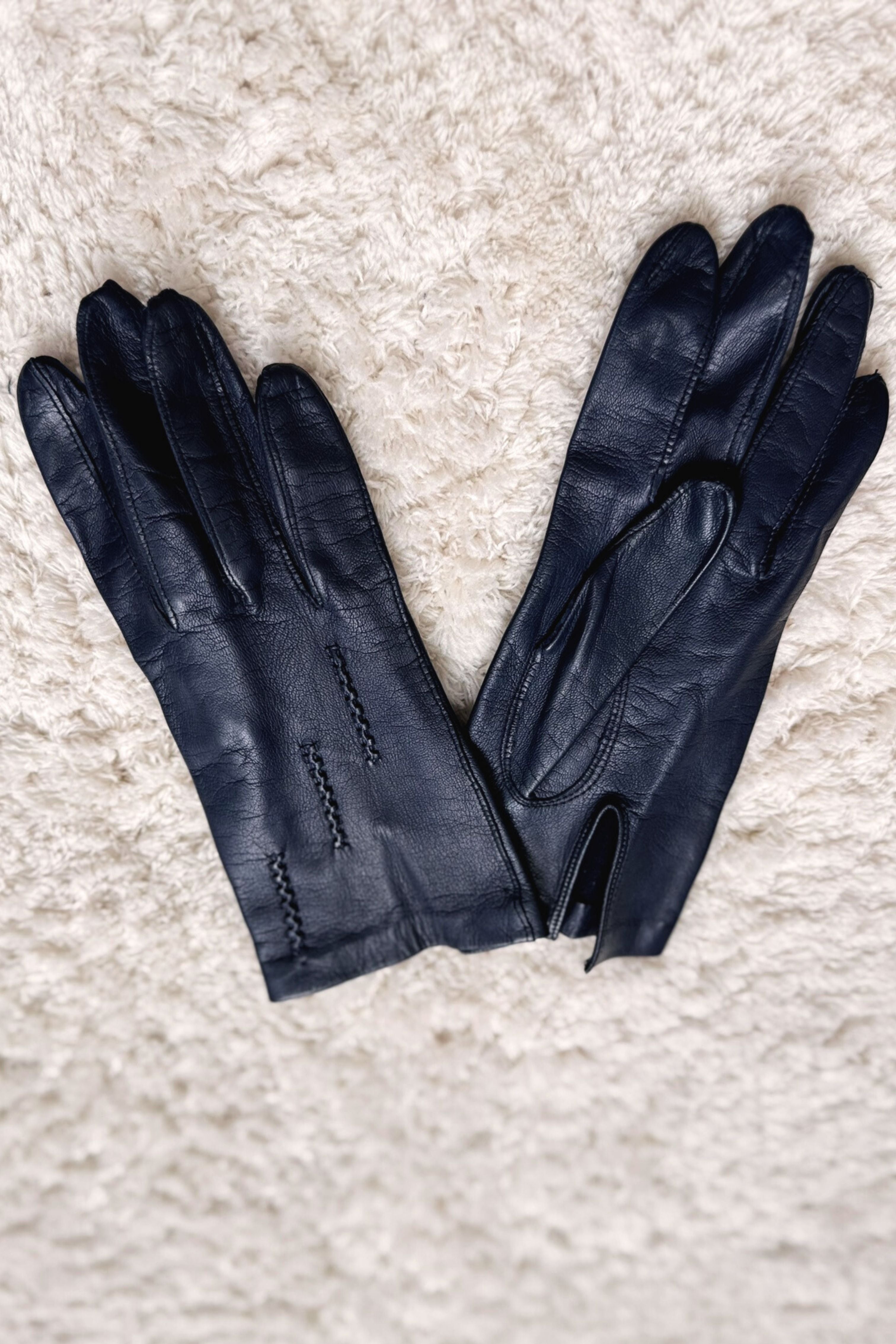 Gants en cuir classiques noir