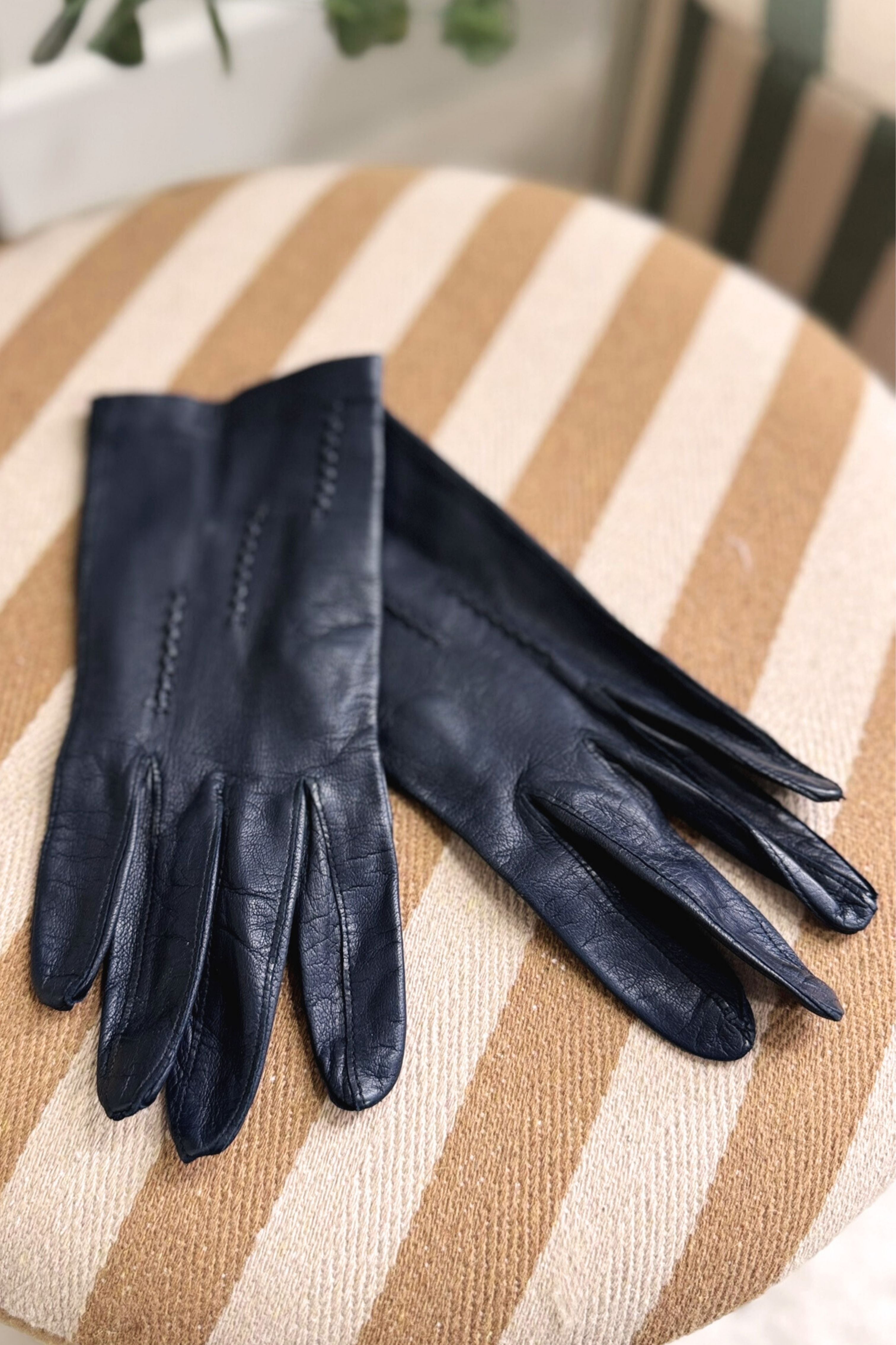 Gants en cuir classiques noir