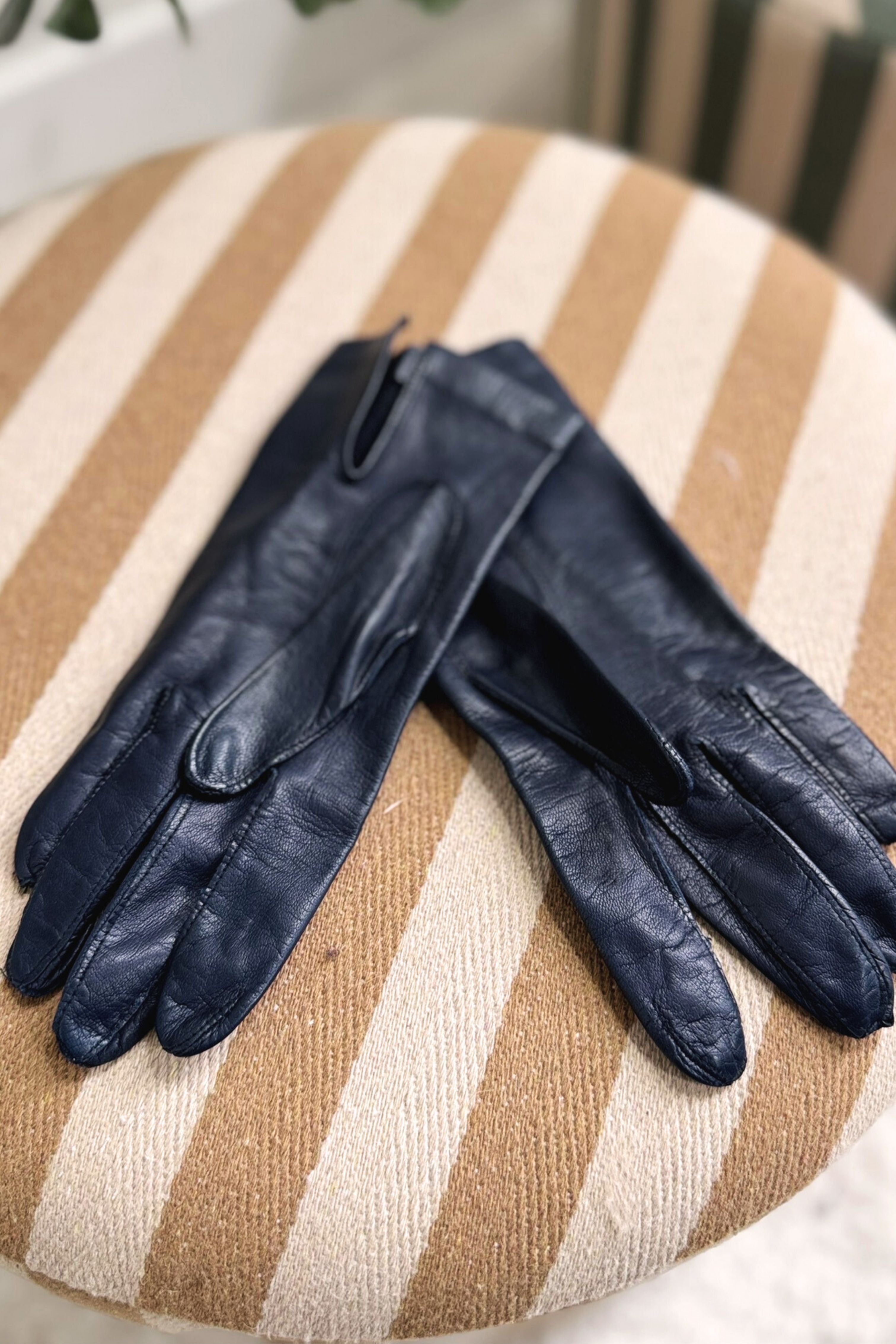 Gants en cuir classiques noir