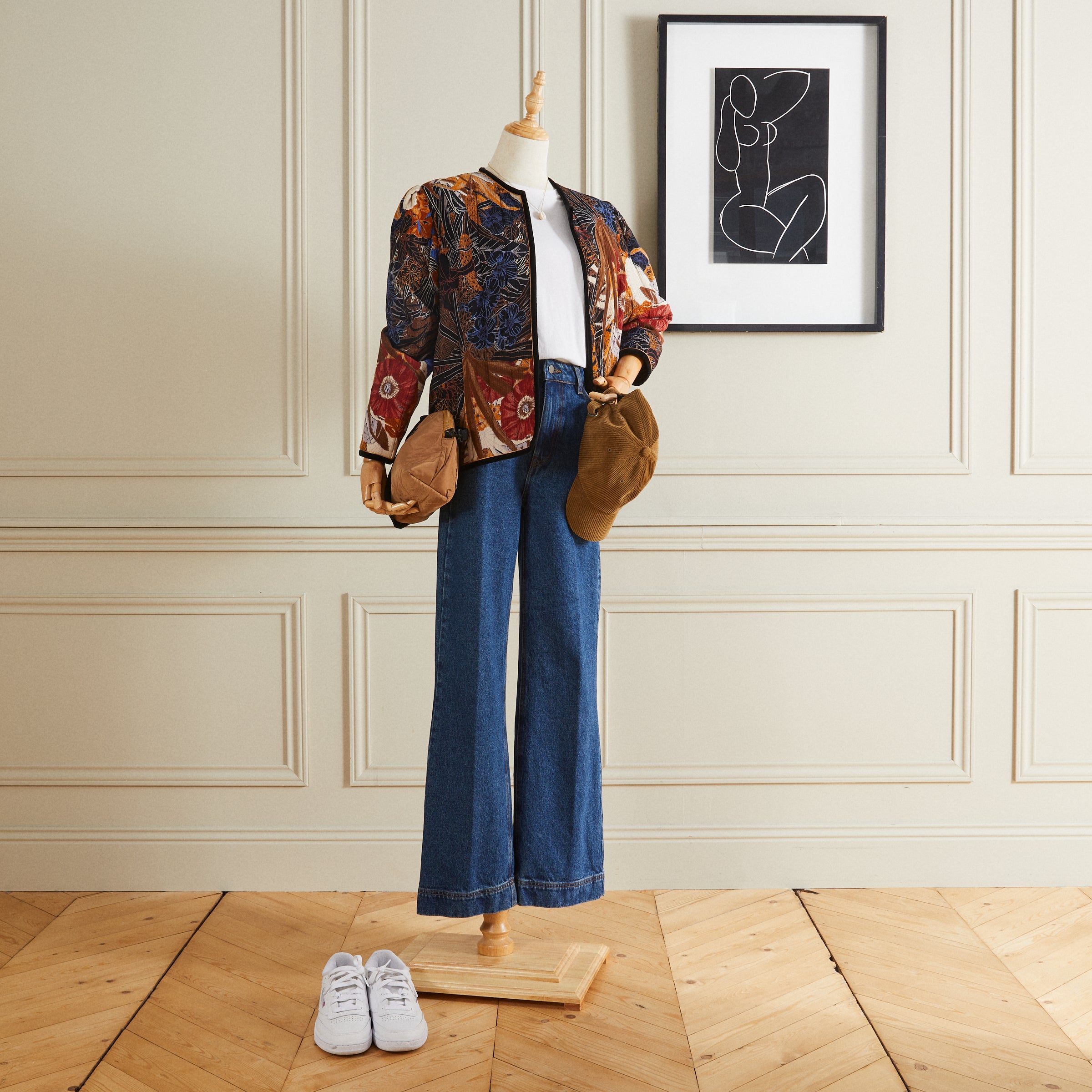 Sac banane rond matelassé camel
