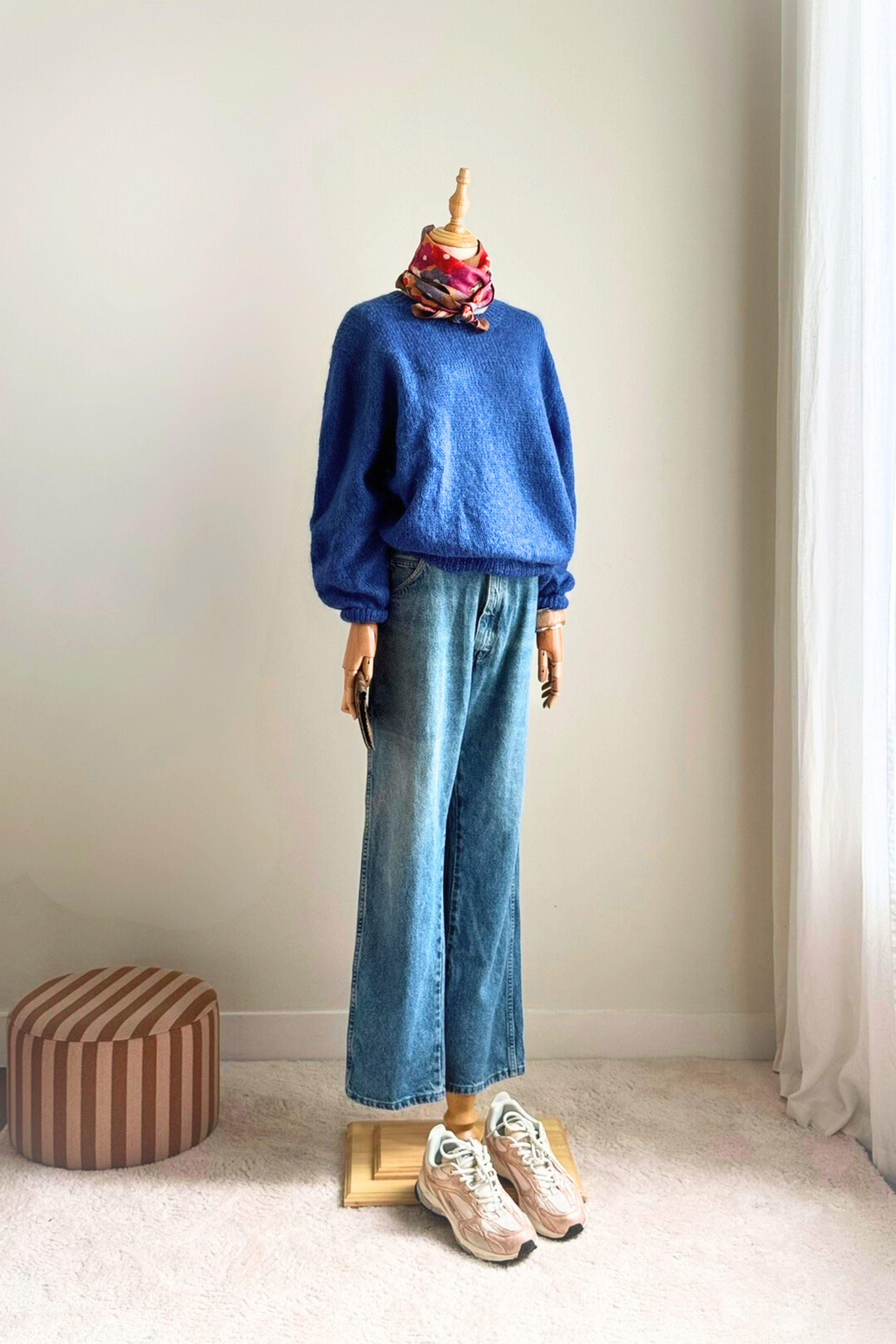 Jeans Wrangler large W32 bleu moyen